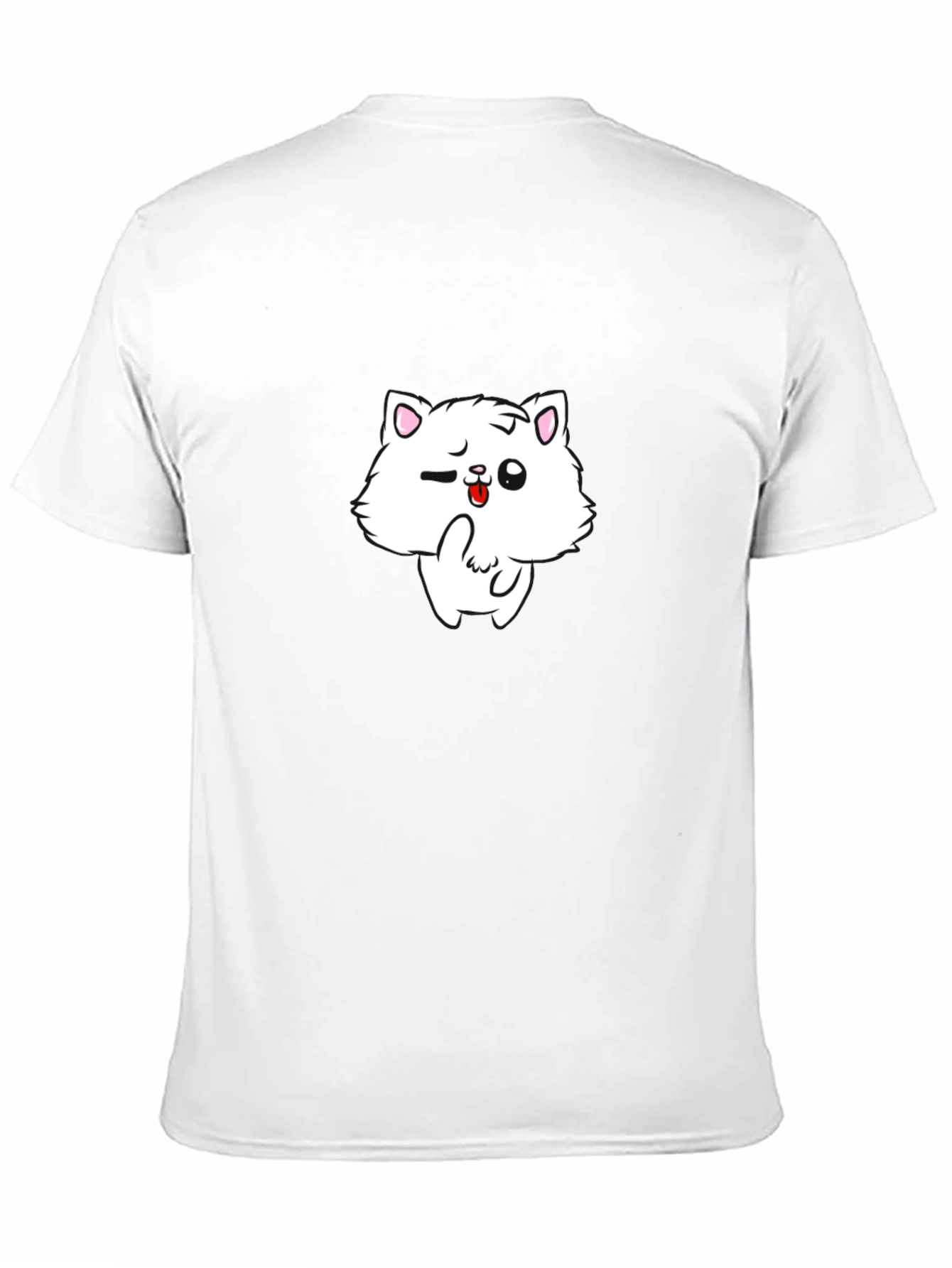 Black T-Shirt with Cat Graphic