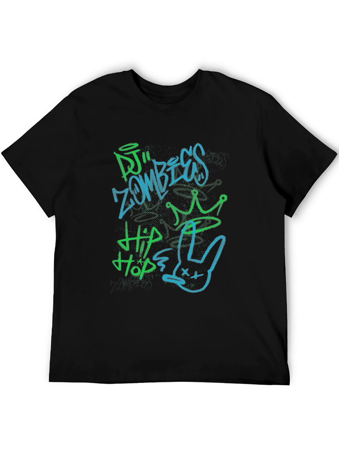DJ Zombies Hip Hop Crown Bunny Graphic Tee