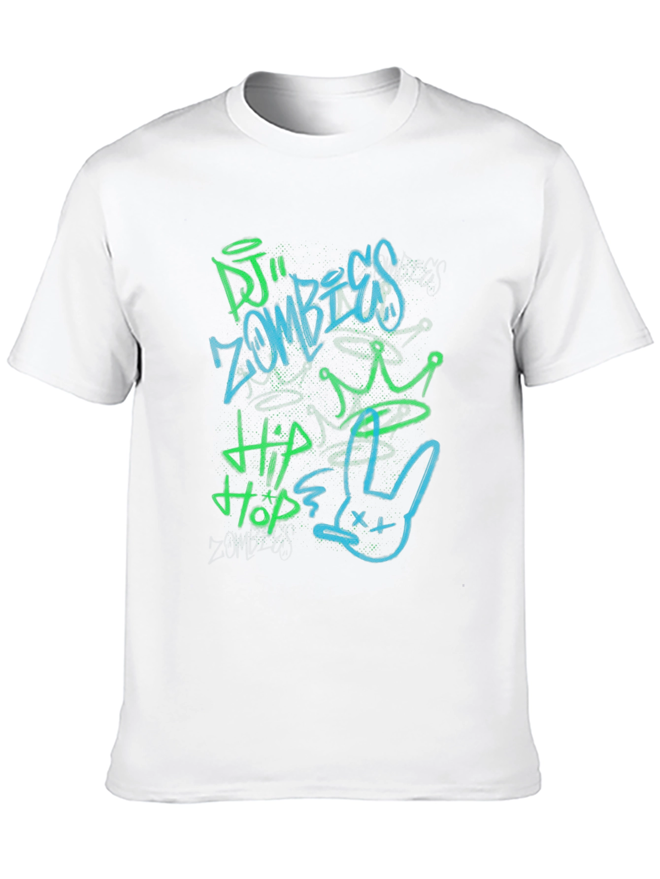 DJ Zombies Hip Hop Crown Bunny Graphic Tee