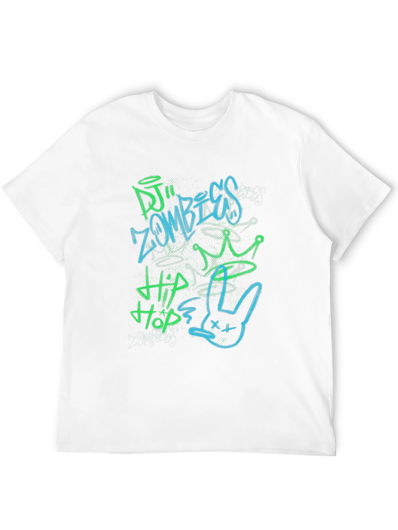 DJ Zombies Hip Hop Crown Bunny Graphic Tee