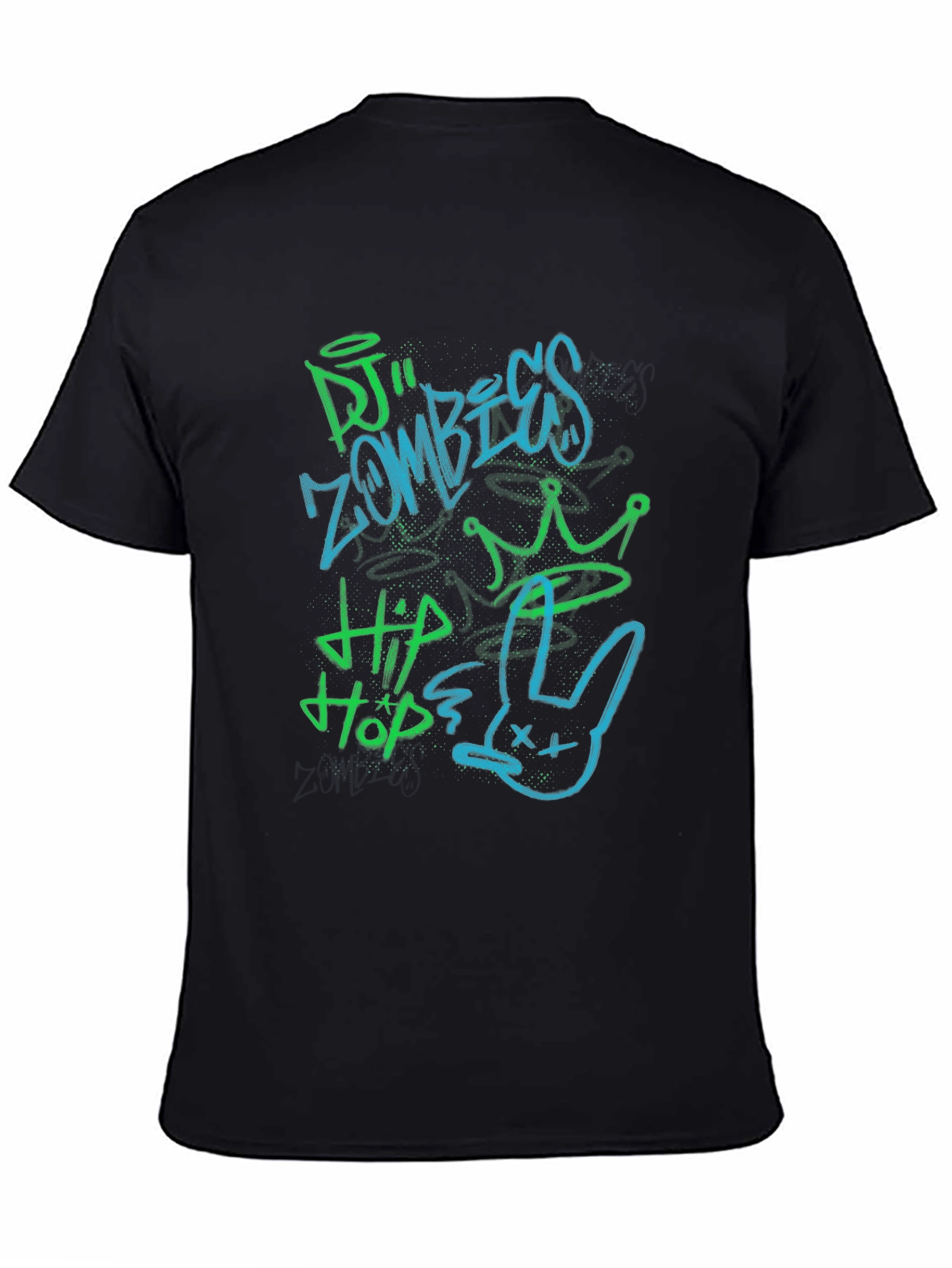 DJ Zombies Hip Hop Crown Bunny Graphic Tee