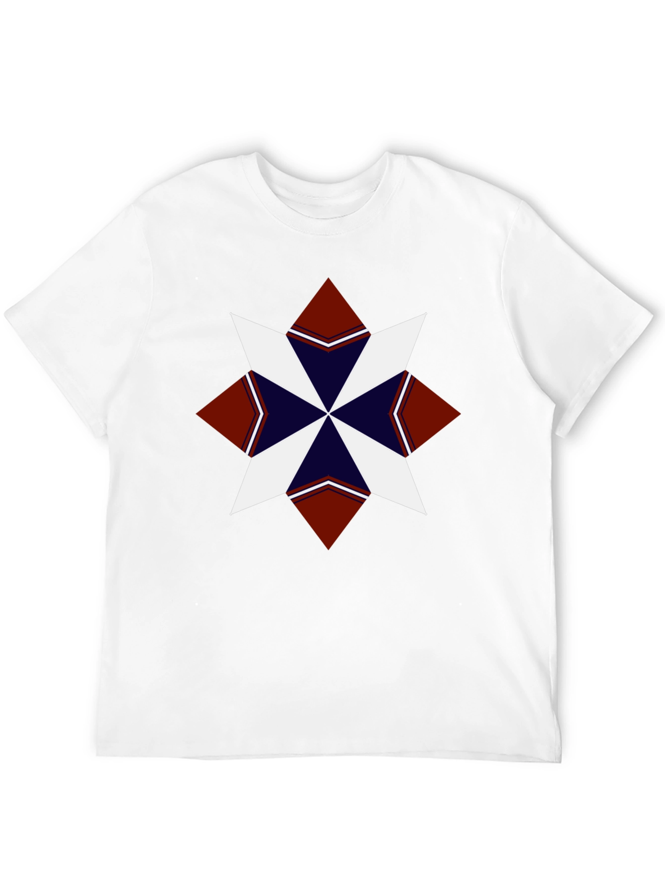Geometric Starburst Graphic Tee - Black