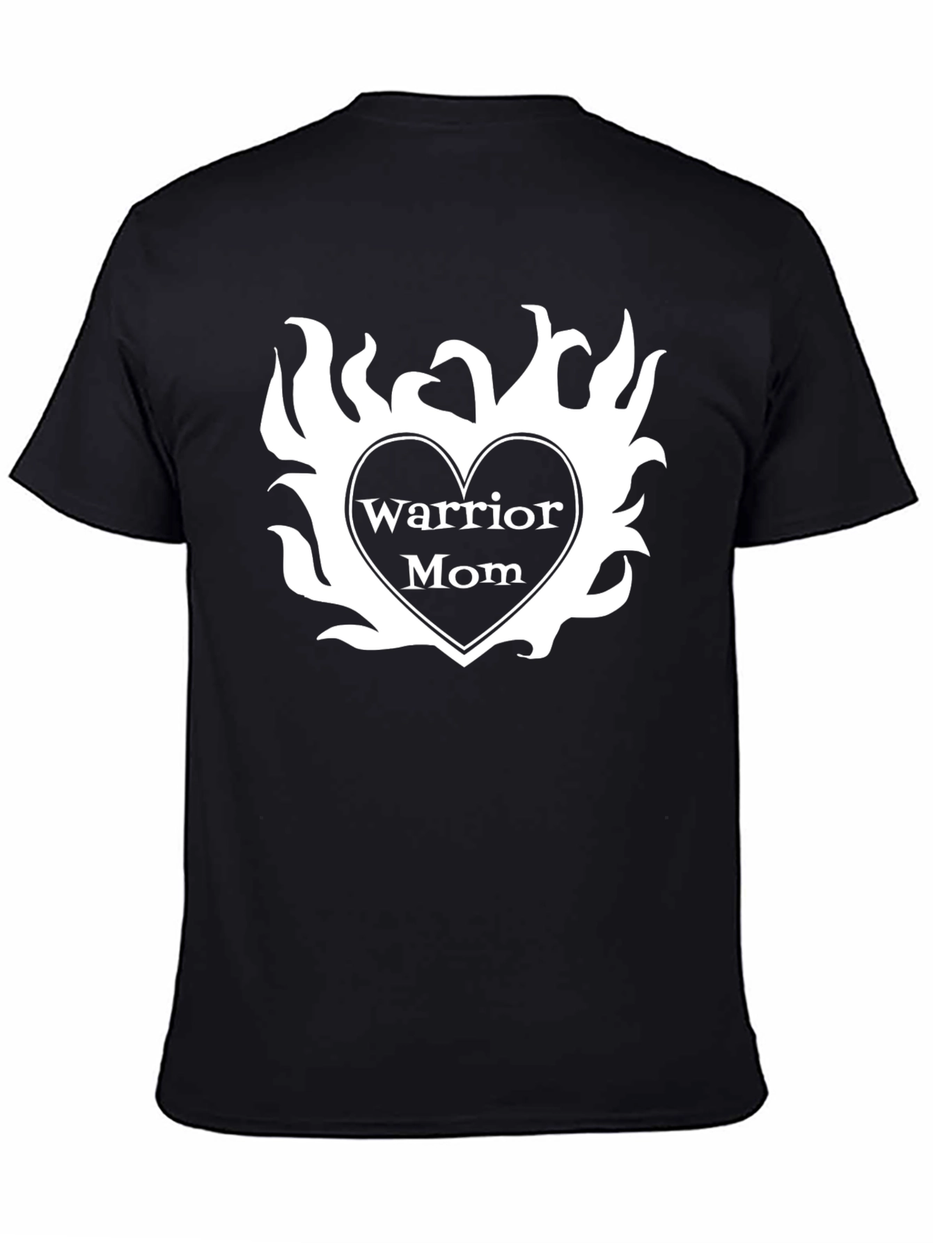 Warrior Mom Graphic Tee - Black Cotton T-Shirt