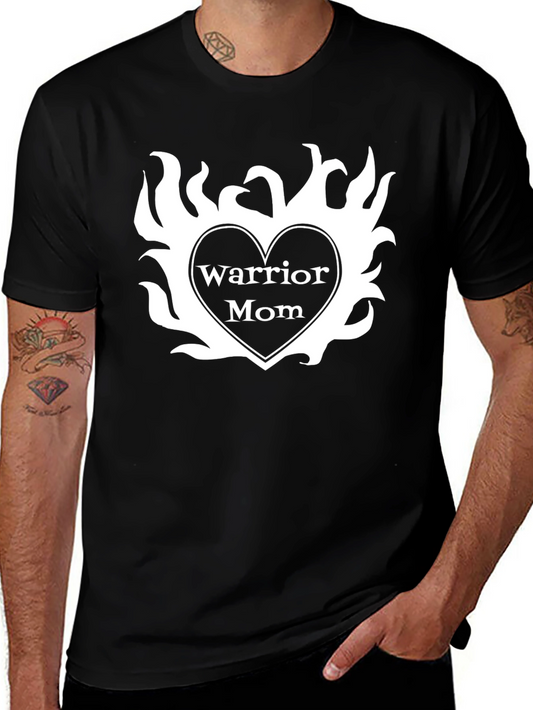 Warrior Mom Graphic Tee - Black Cotton T-Shirt
