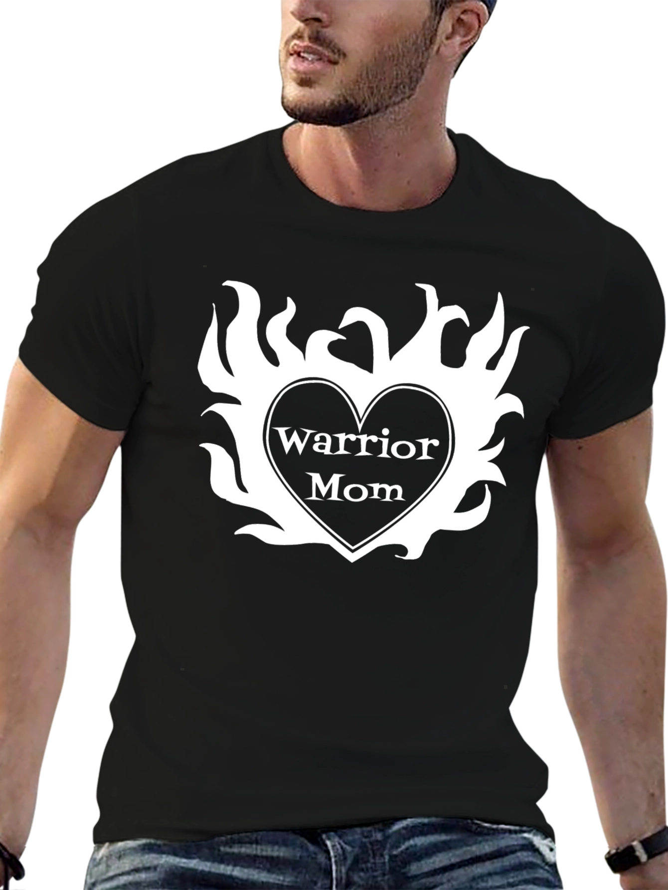 Warrior Mom Graphic Tee - Black Cotton T-Shirt