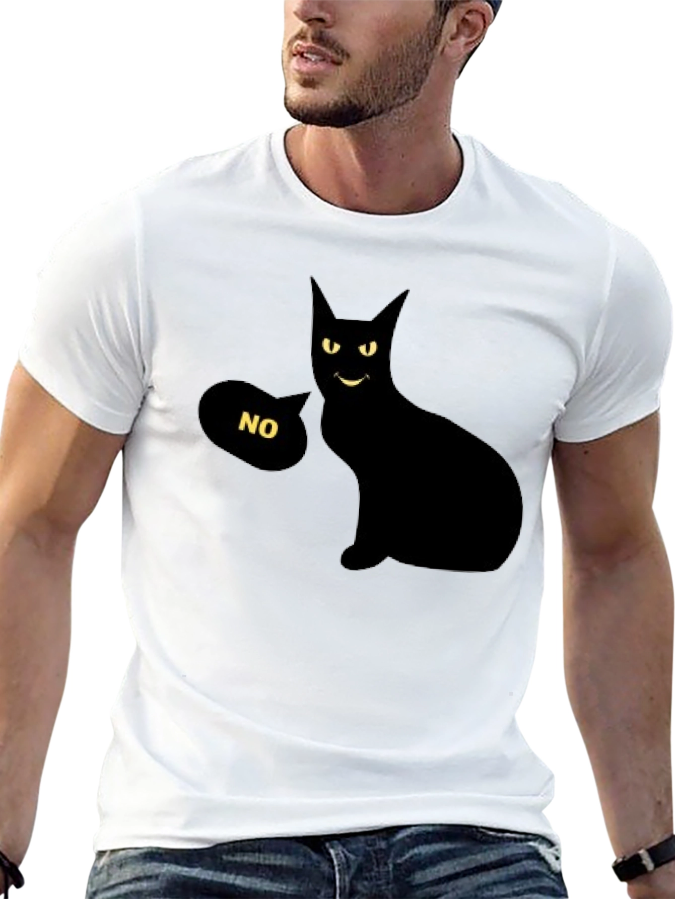 Funny Cat Graphic Tee - No Attitude