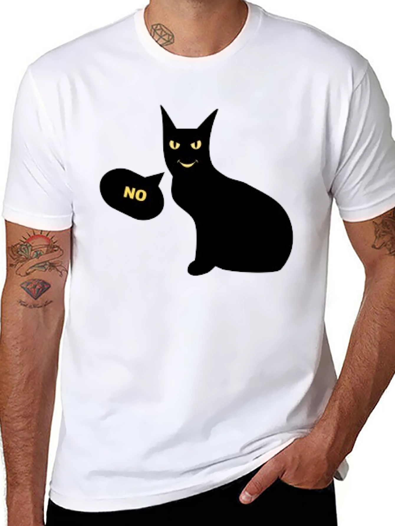 Funny Cat Graphic Tee - No Attitude