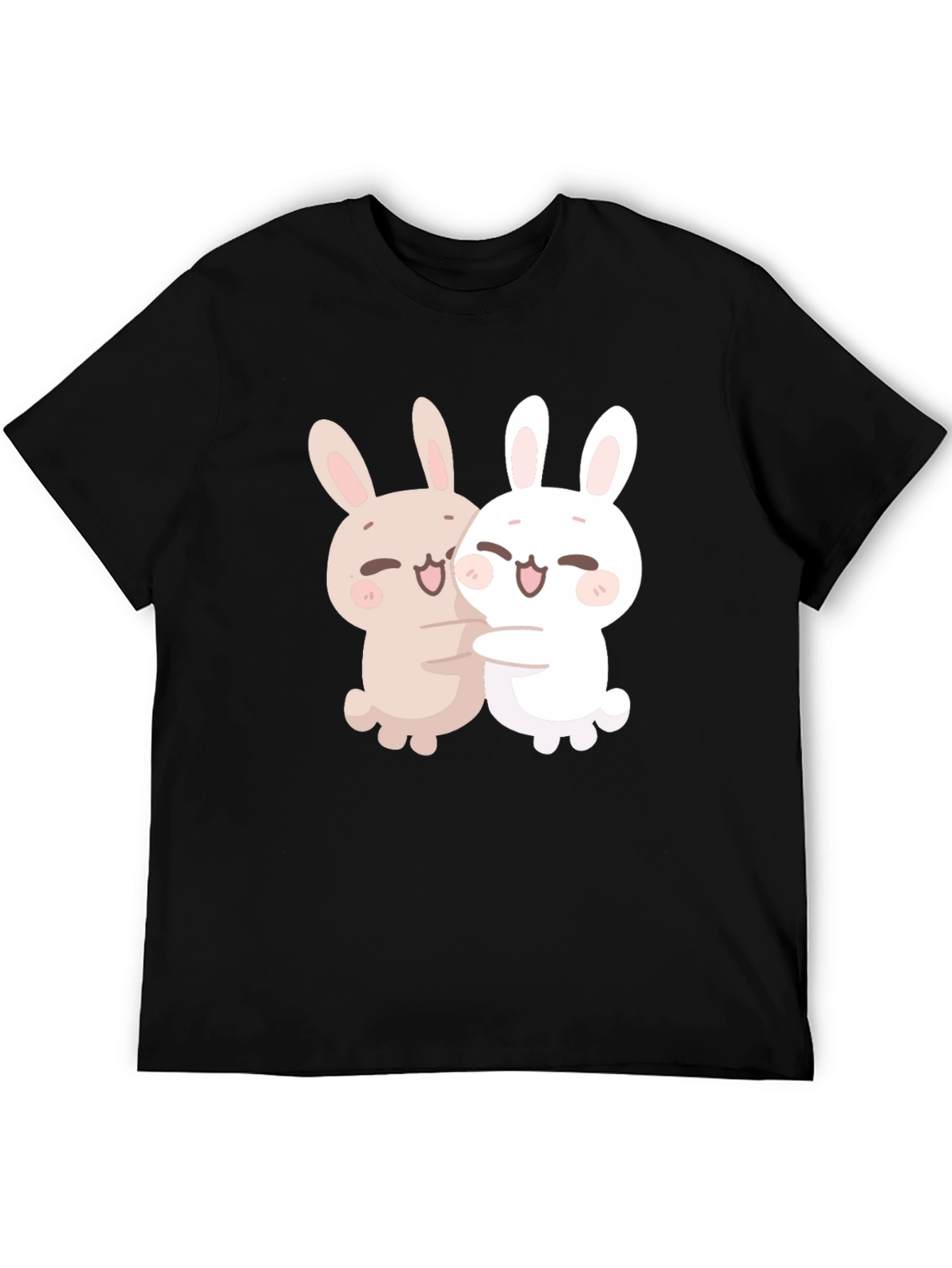 Cute Bunny Hug T-Shirt - Black