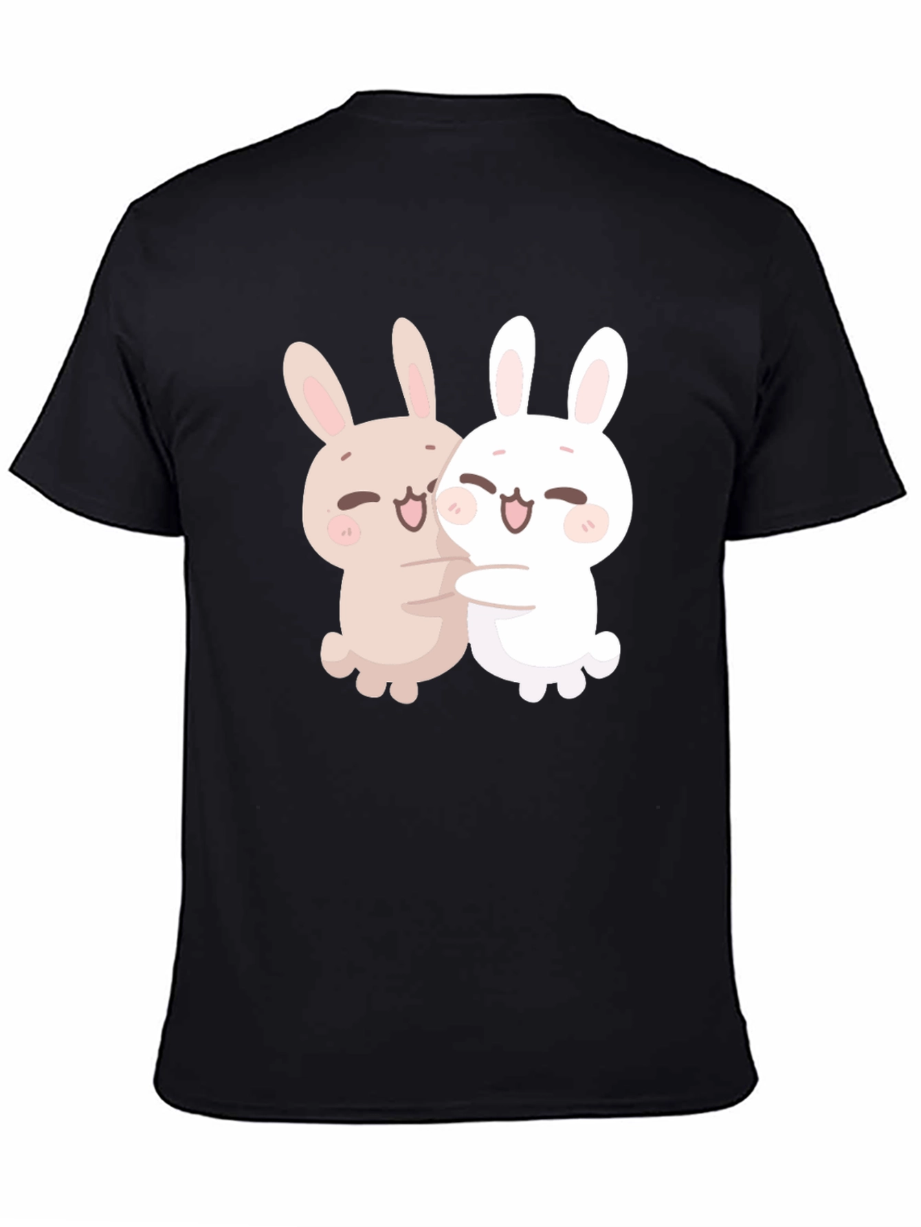 Cute Bunny Hug T-Shirt - Black
