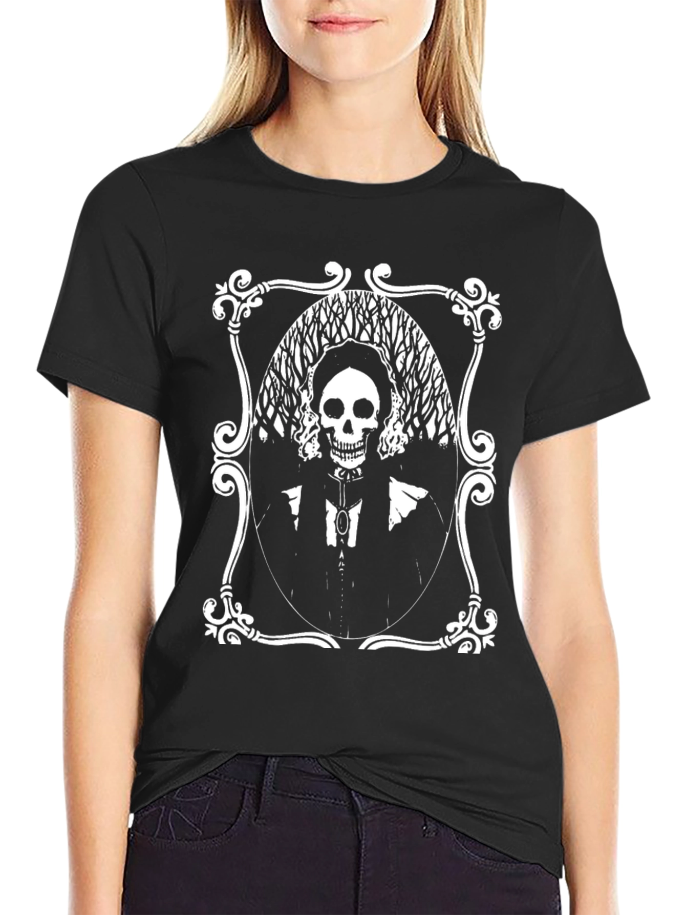 Skull Portrait Graphic Tee - Mens Black T-Shirt