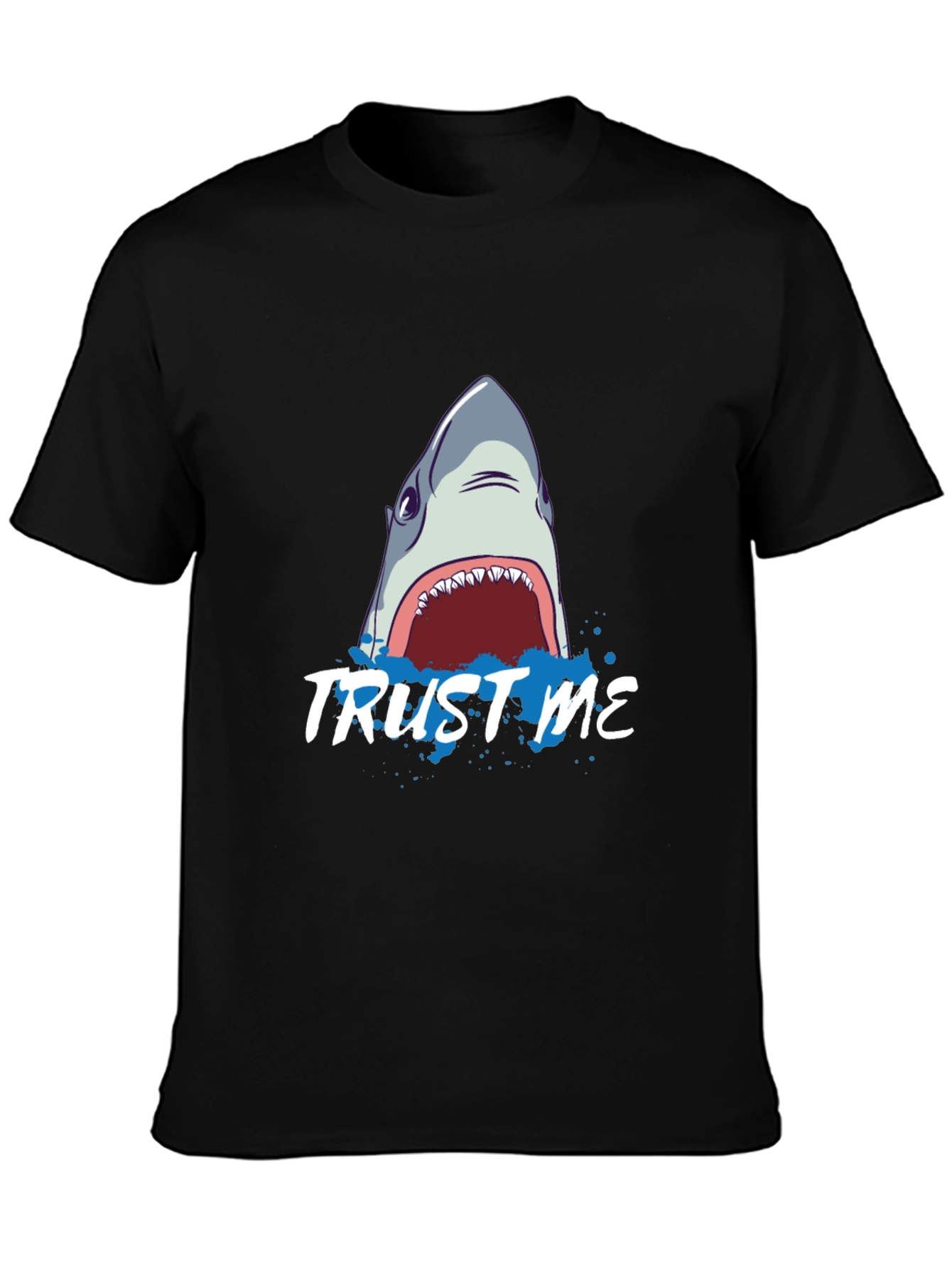 Trust Me Shark Graphic Black T-Shirt