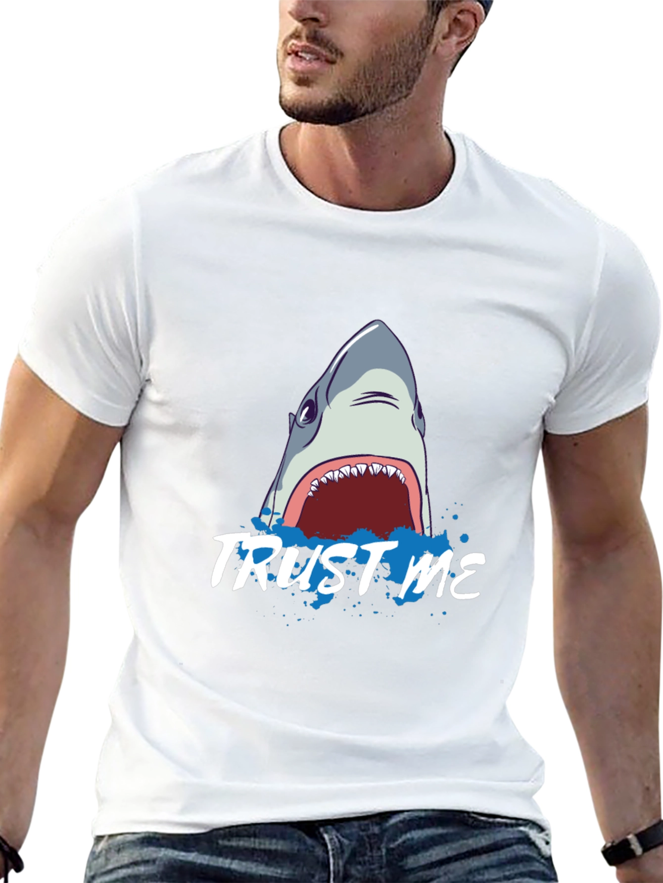 Trust Me Shark Graphic Black T-Shirt