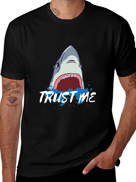Trust Me Shark Graphic Black T-Shirt