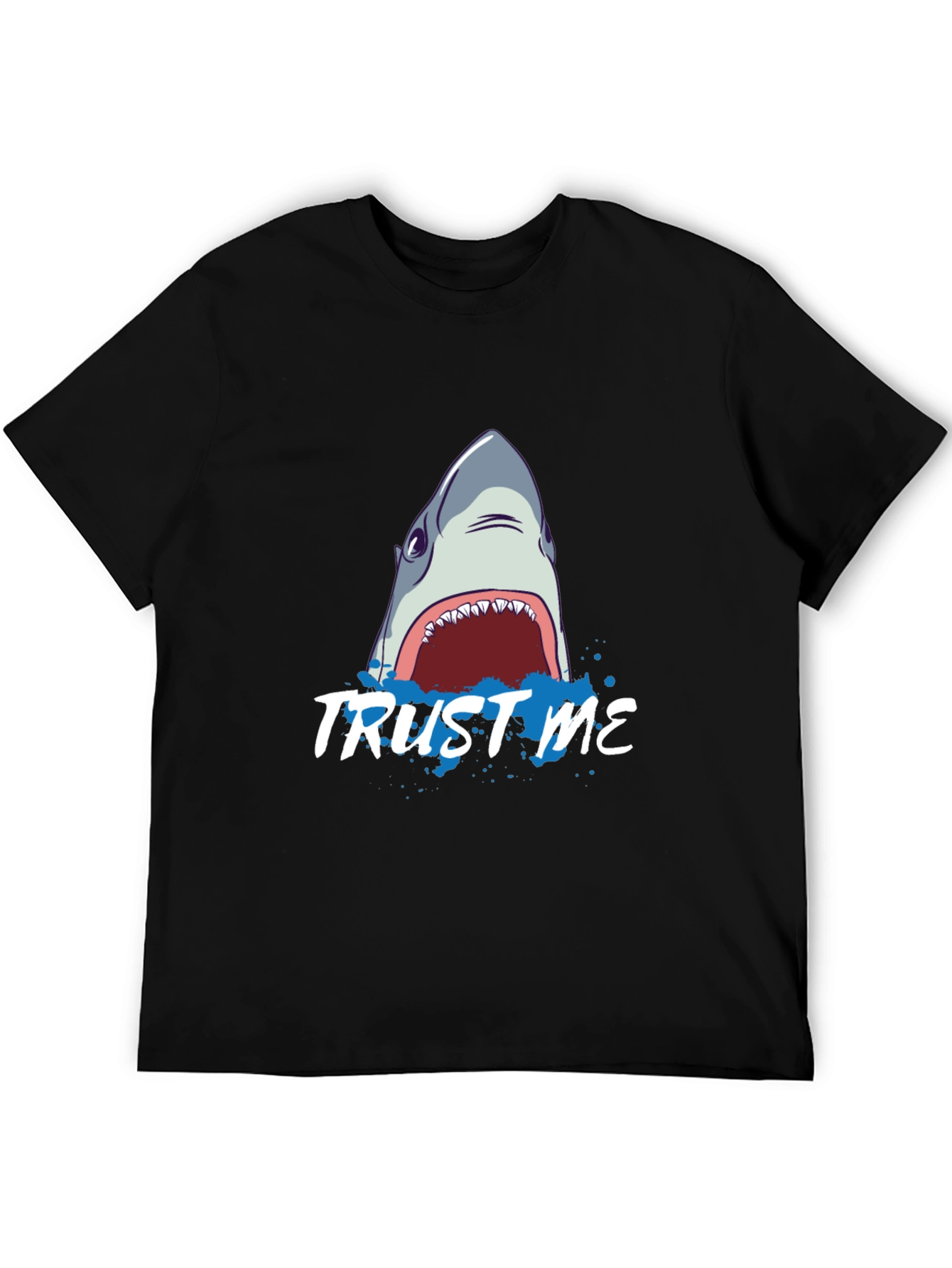 Trust Me Shark Graphic Black T-Shirt