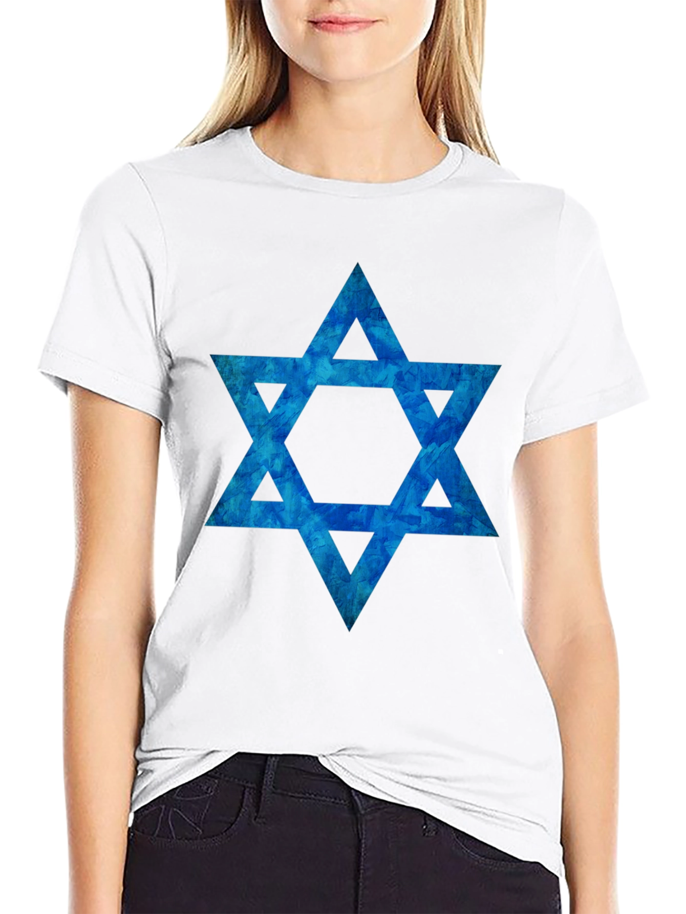 Star of David Graphic Tee - Black Cotton Blend