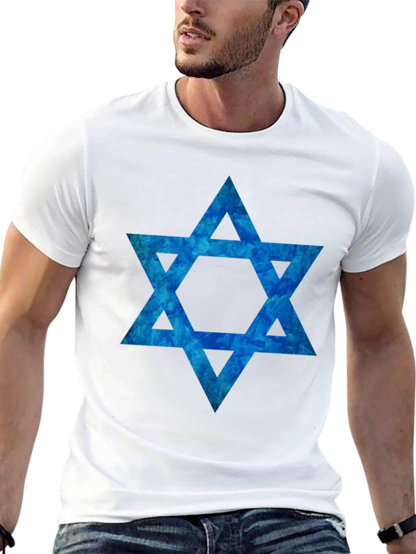Star of David Graphic Tee - Black Cotton Blend
