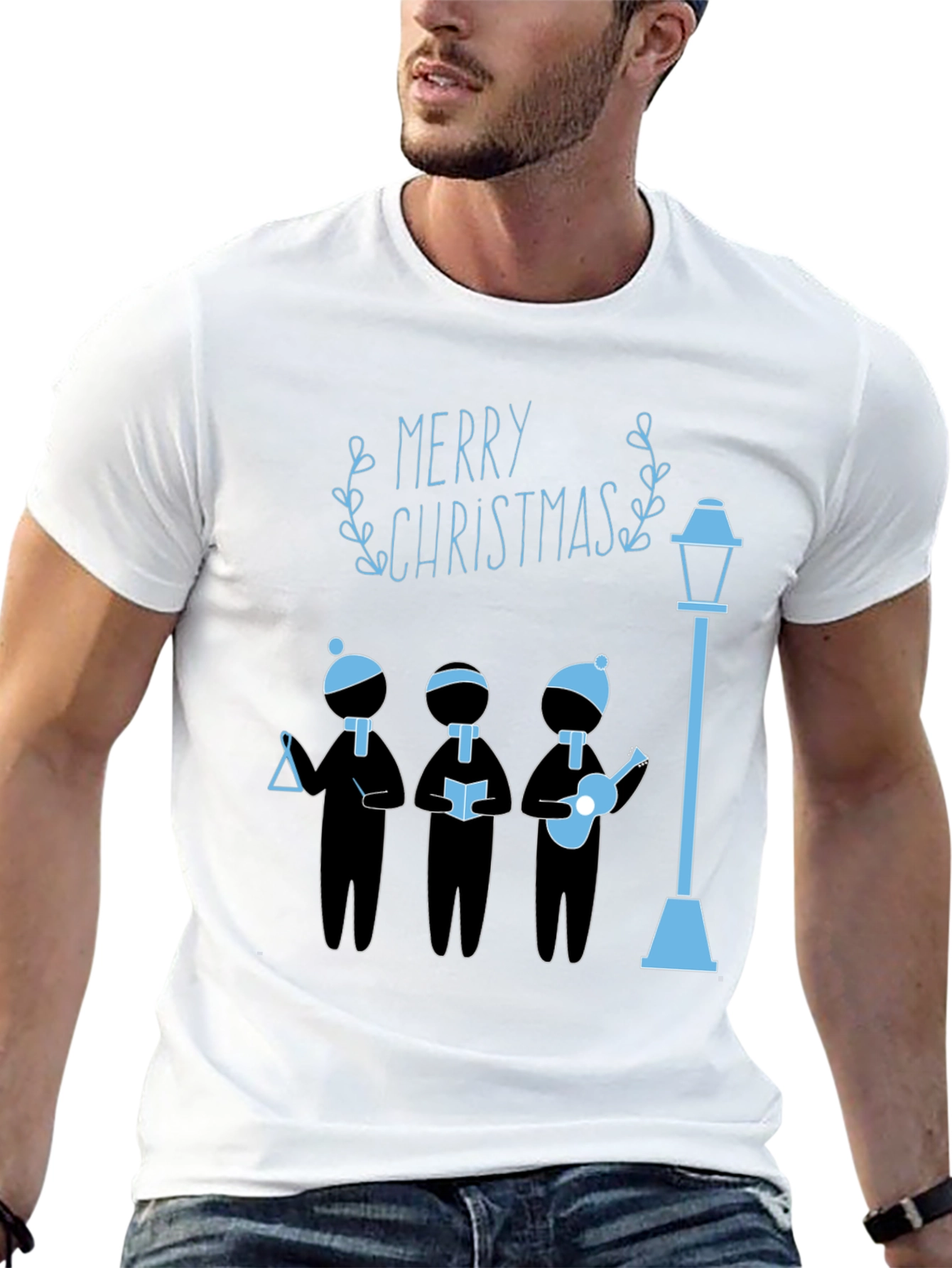 Festive Merry Christmas Caroler Graphic Tee