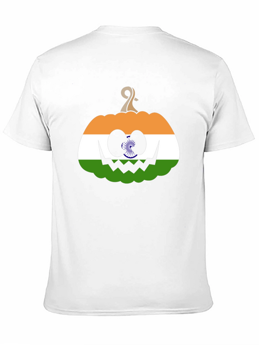 Indian Flag Pumpkin Halloween T-Shirt