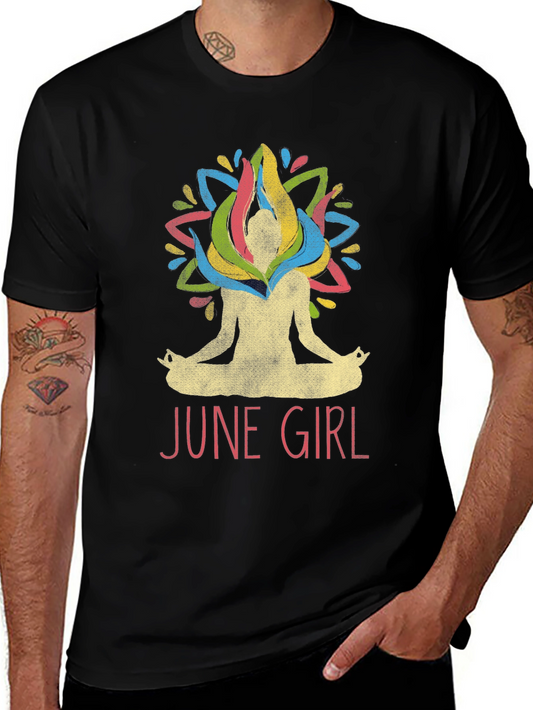 June Girl Yoga T-Shirt - Meditating Woman