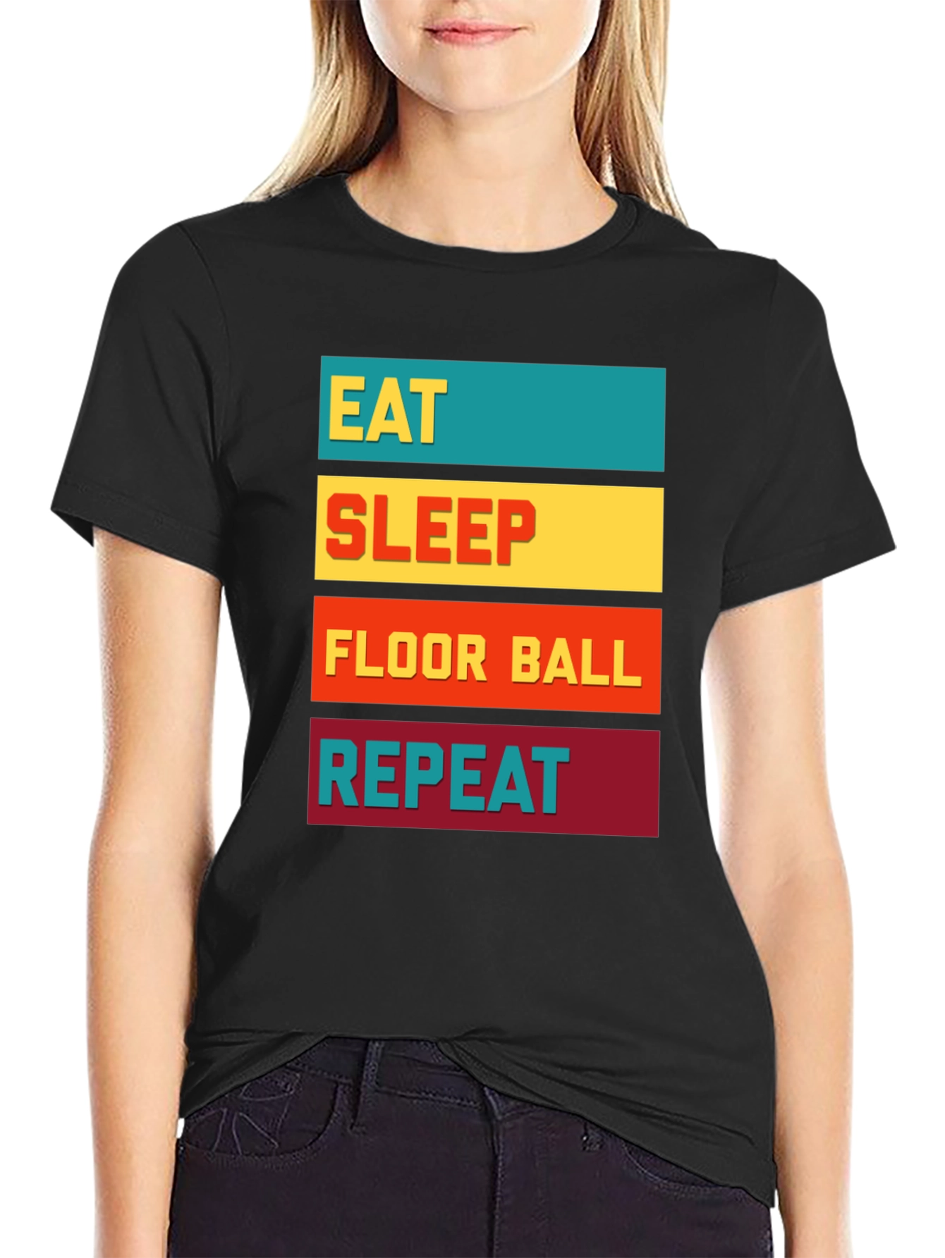 Eat Sleep Floor Ball Repeat T-Shirt