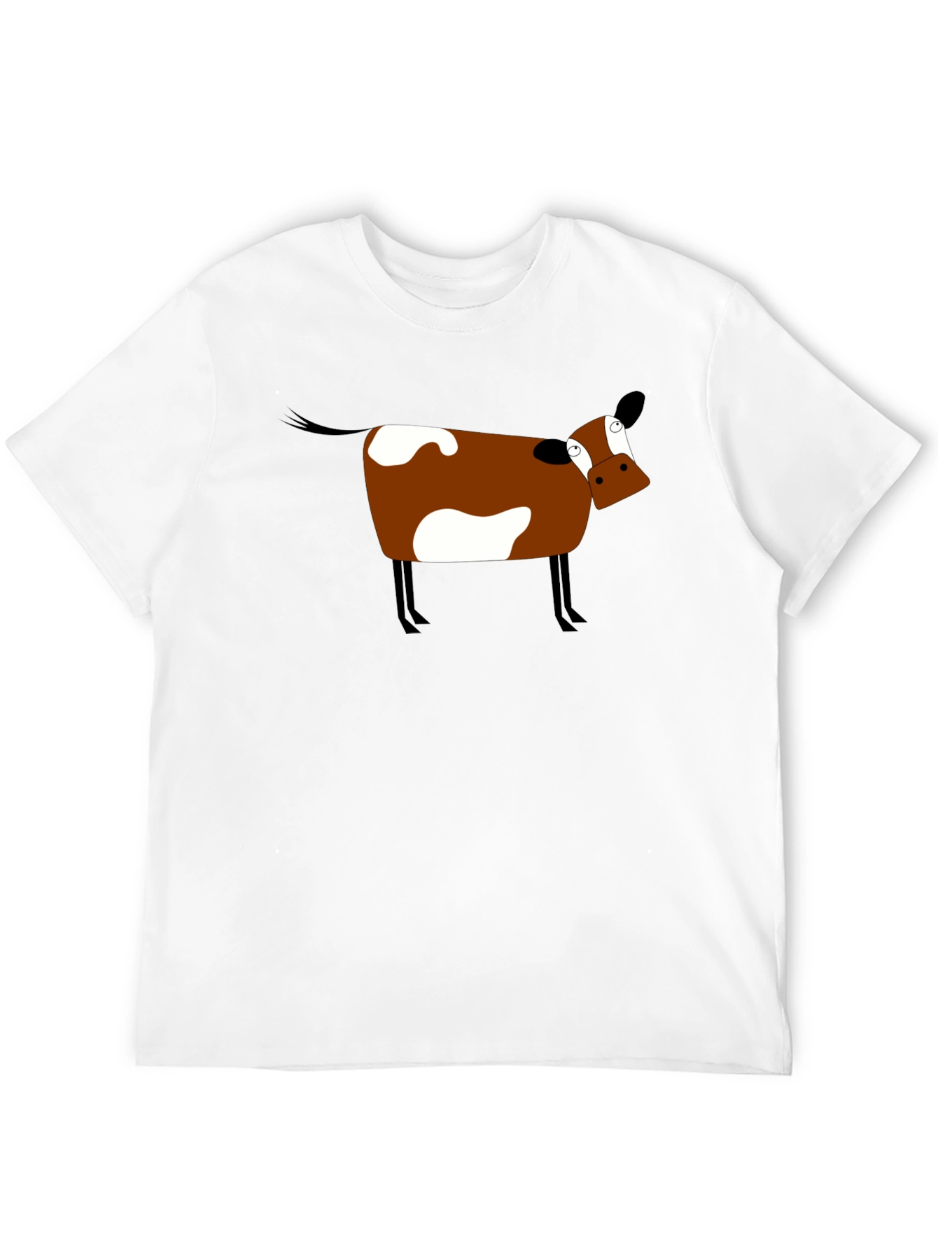 Funny Cow Graphic Tee - Black Cotton T-Shirt