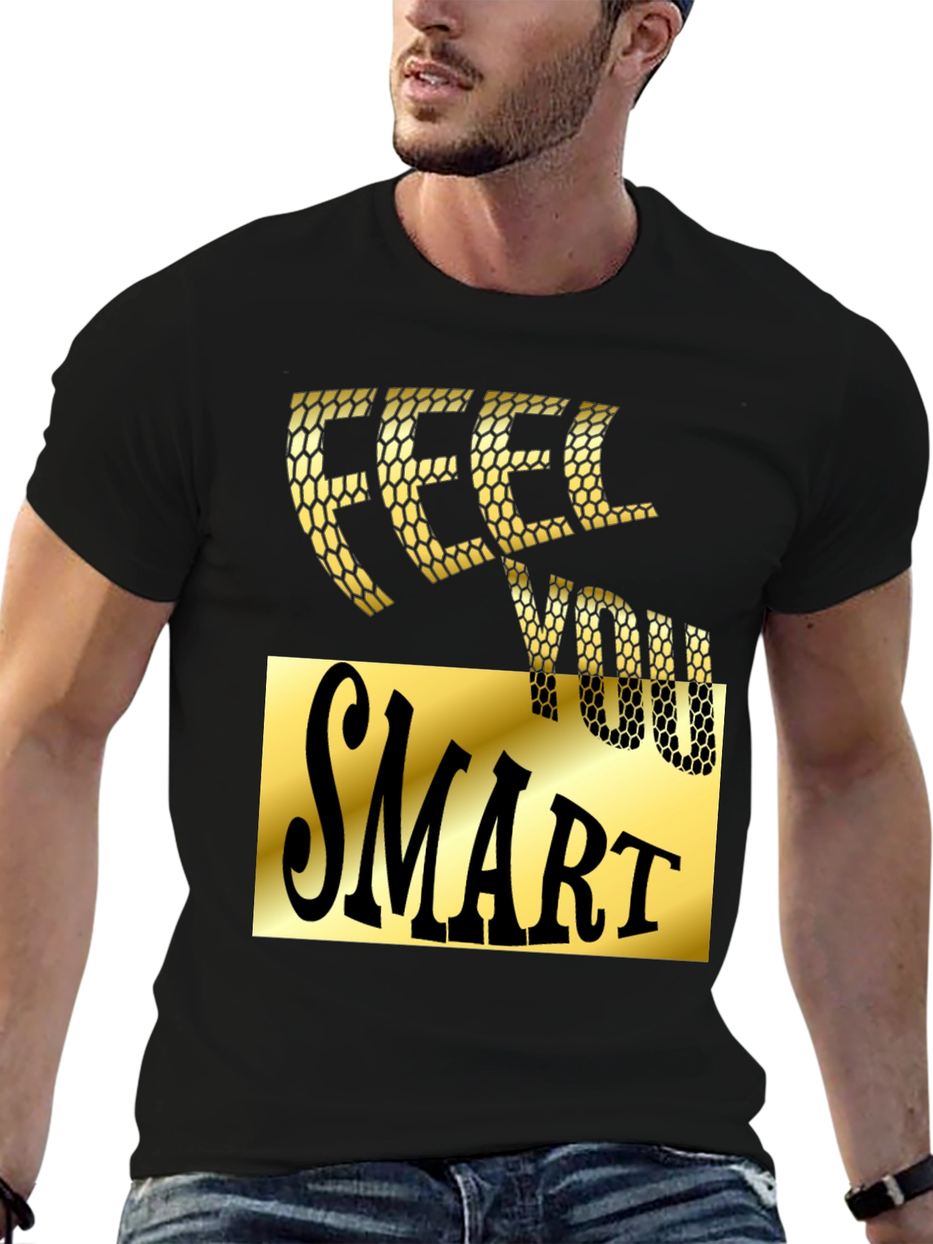 Feel You Smart Black Graphic Tee