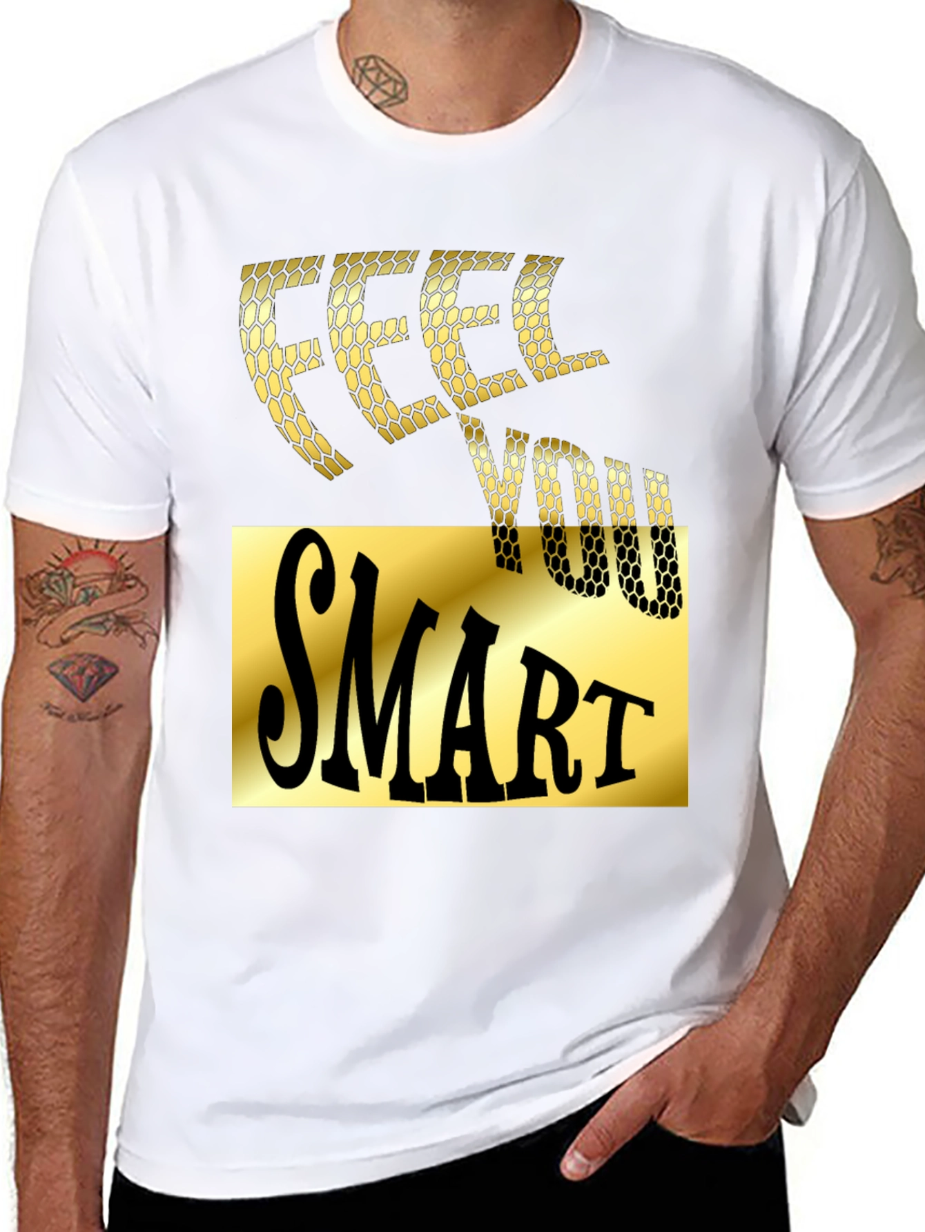 Feel You Smart Black Graphic Tee