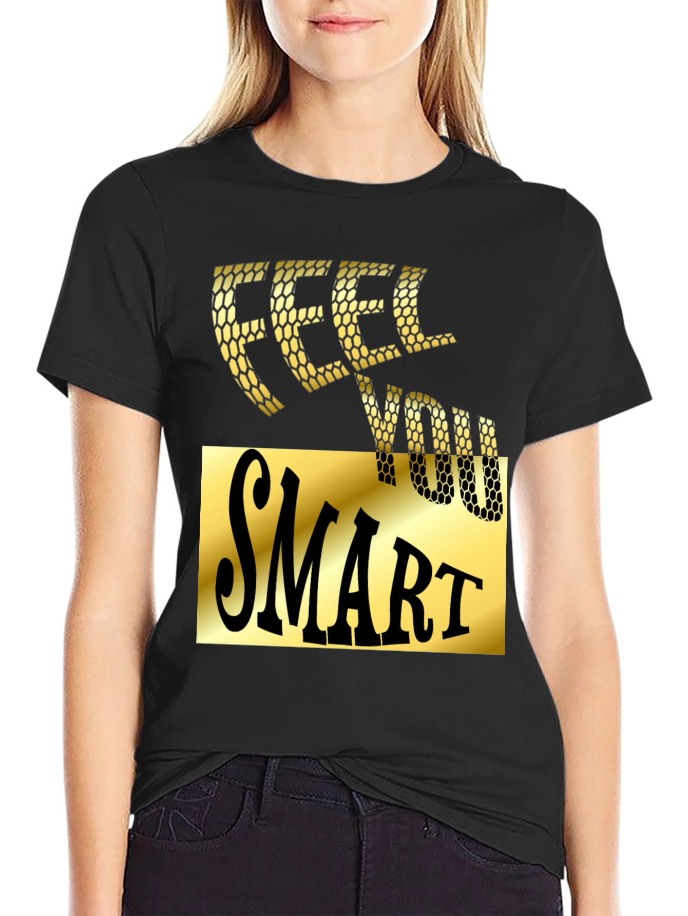 Feel You Smart Black Graphic Tee