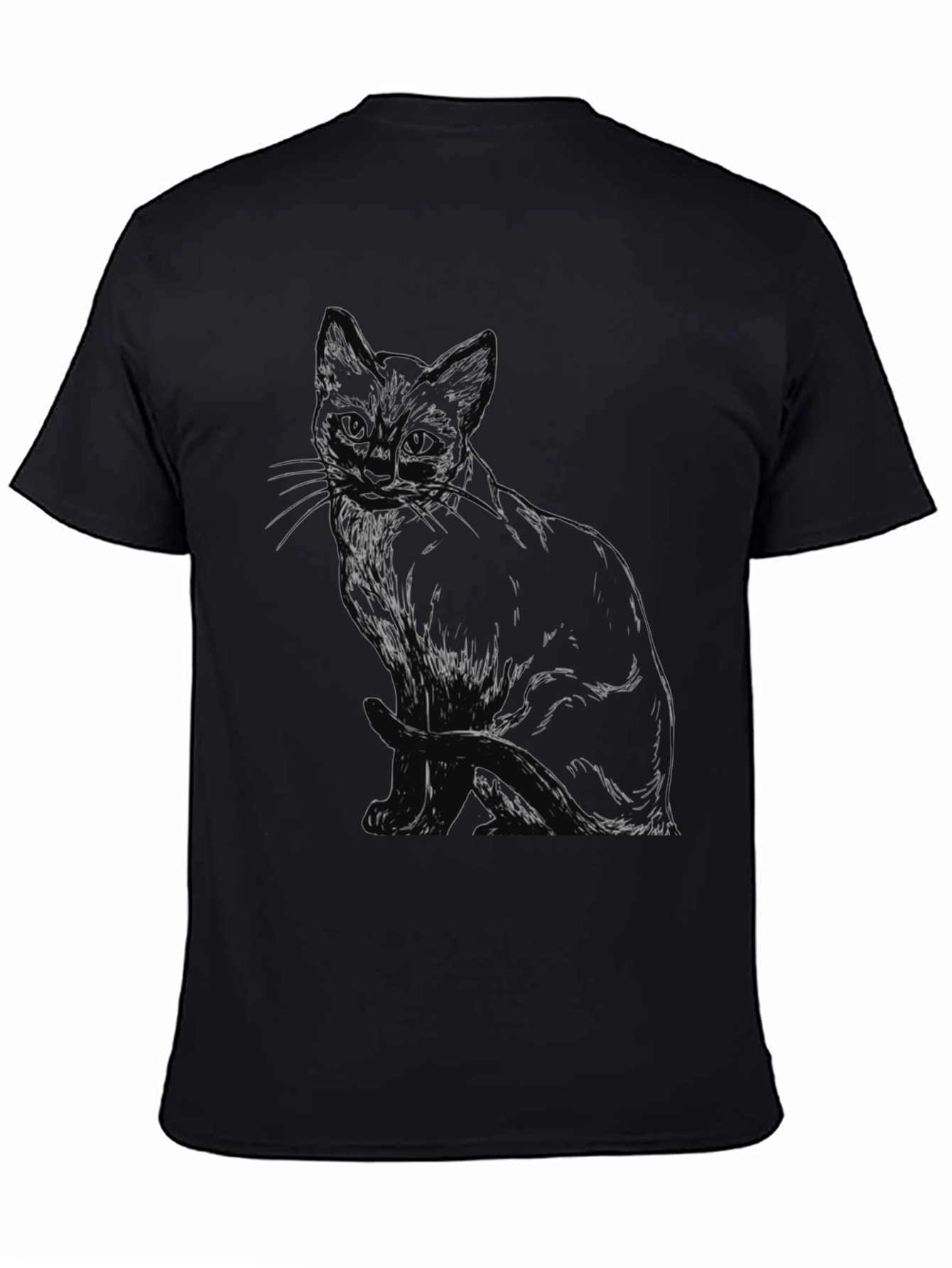 Black Cat Sketch T-Shirt