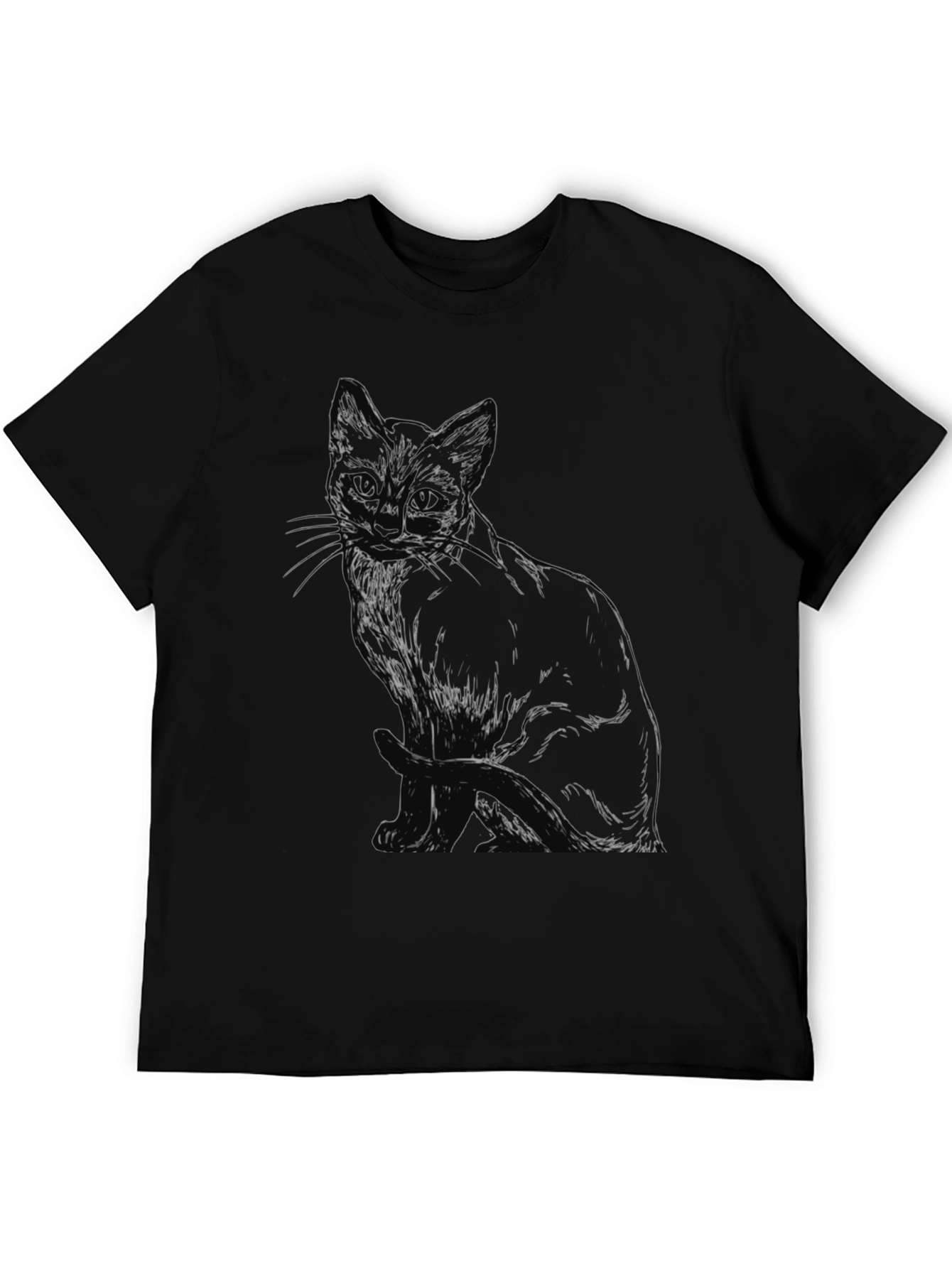 Black Cat Sketch T-Shirt