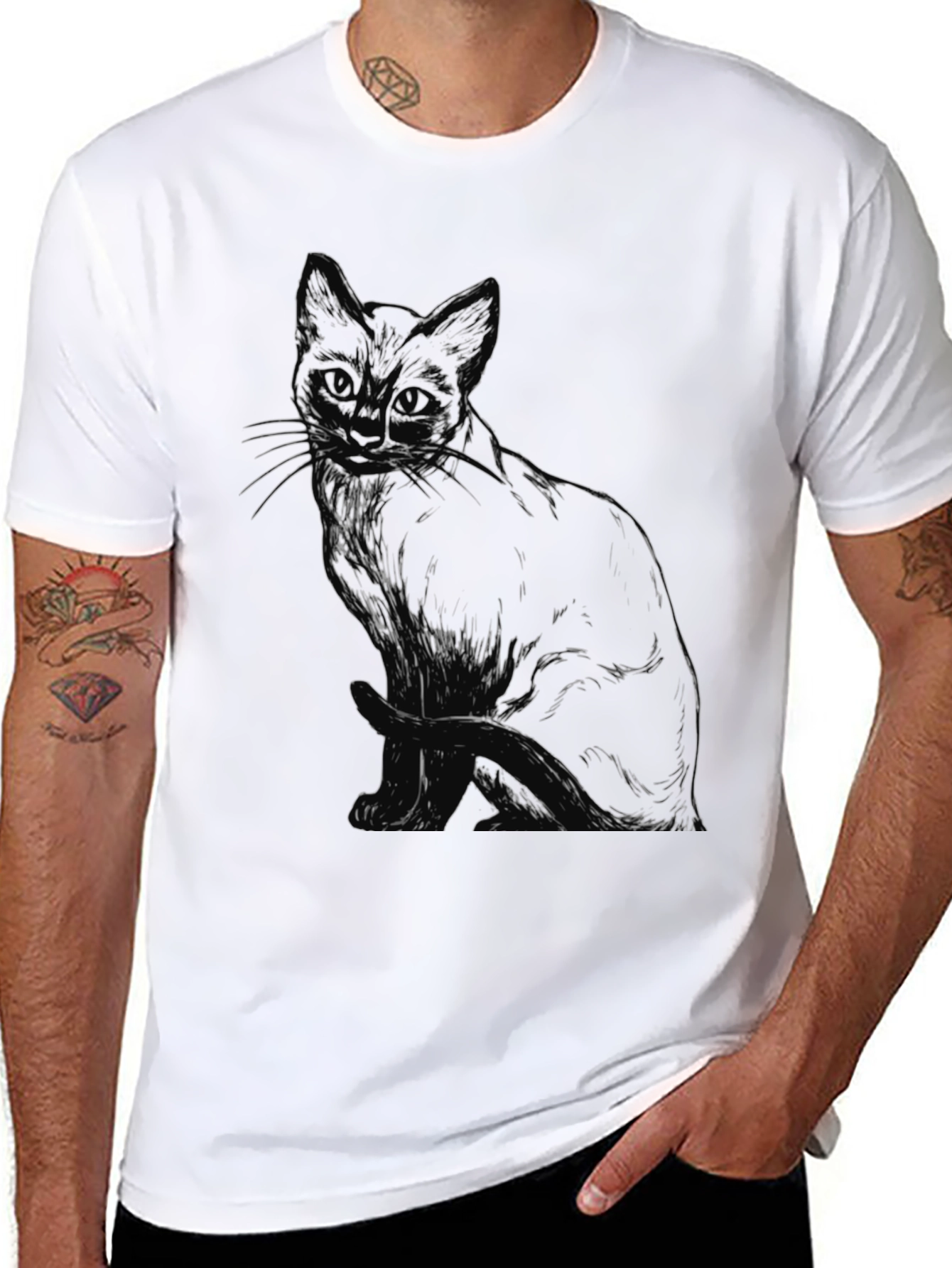 Black Cat Sketch T-Shirt