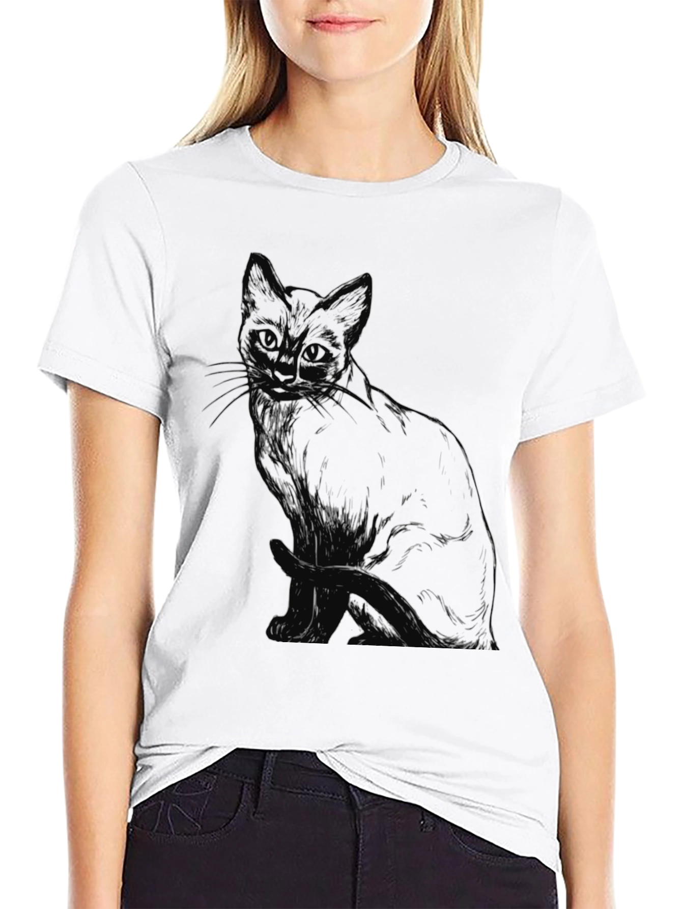 Black Cat Sketch T-Shirt