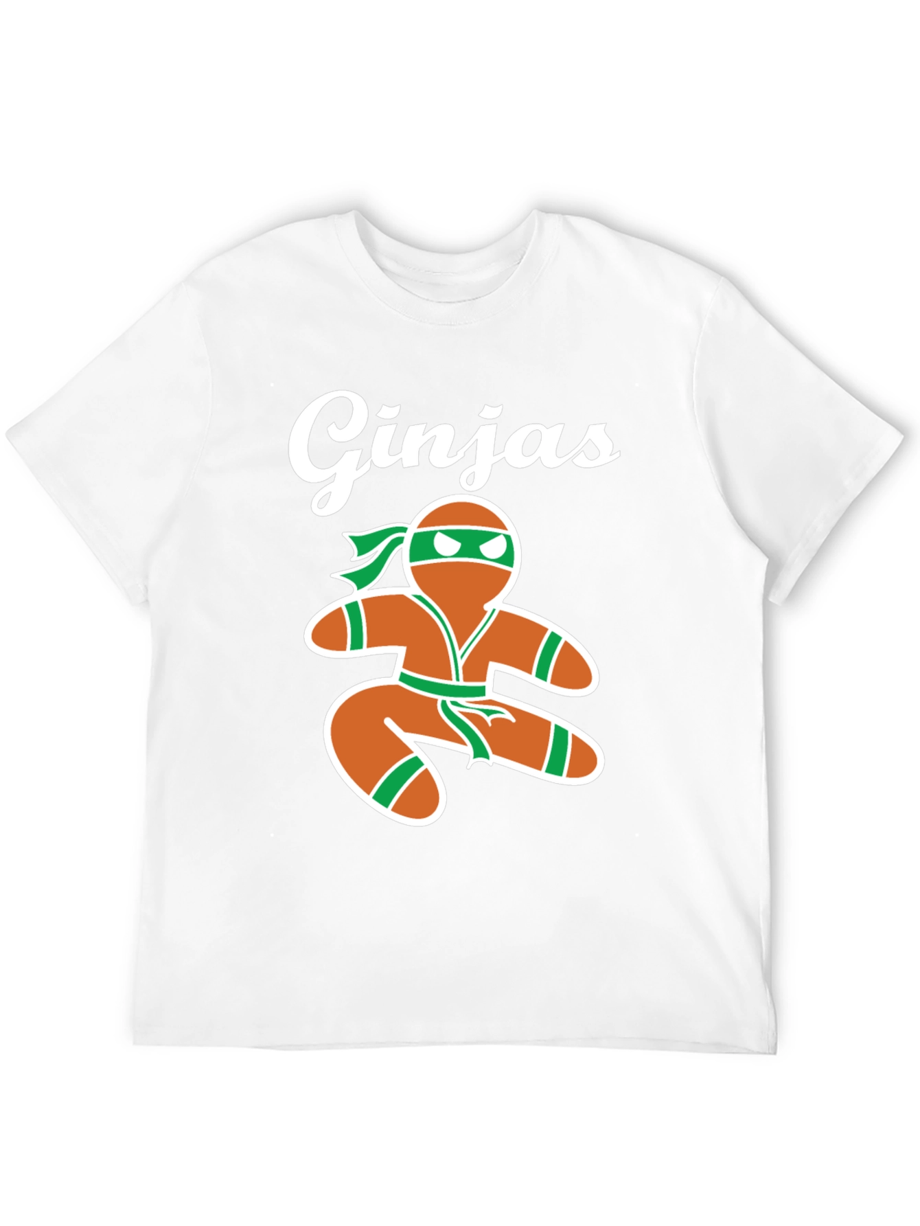 Gingerbread Ninja Mens Black T-Shirt