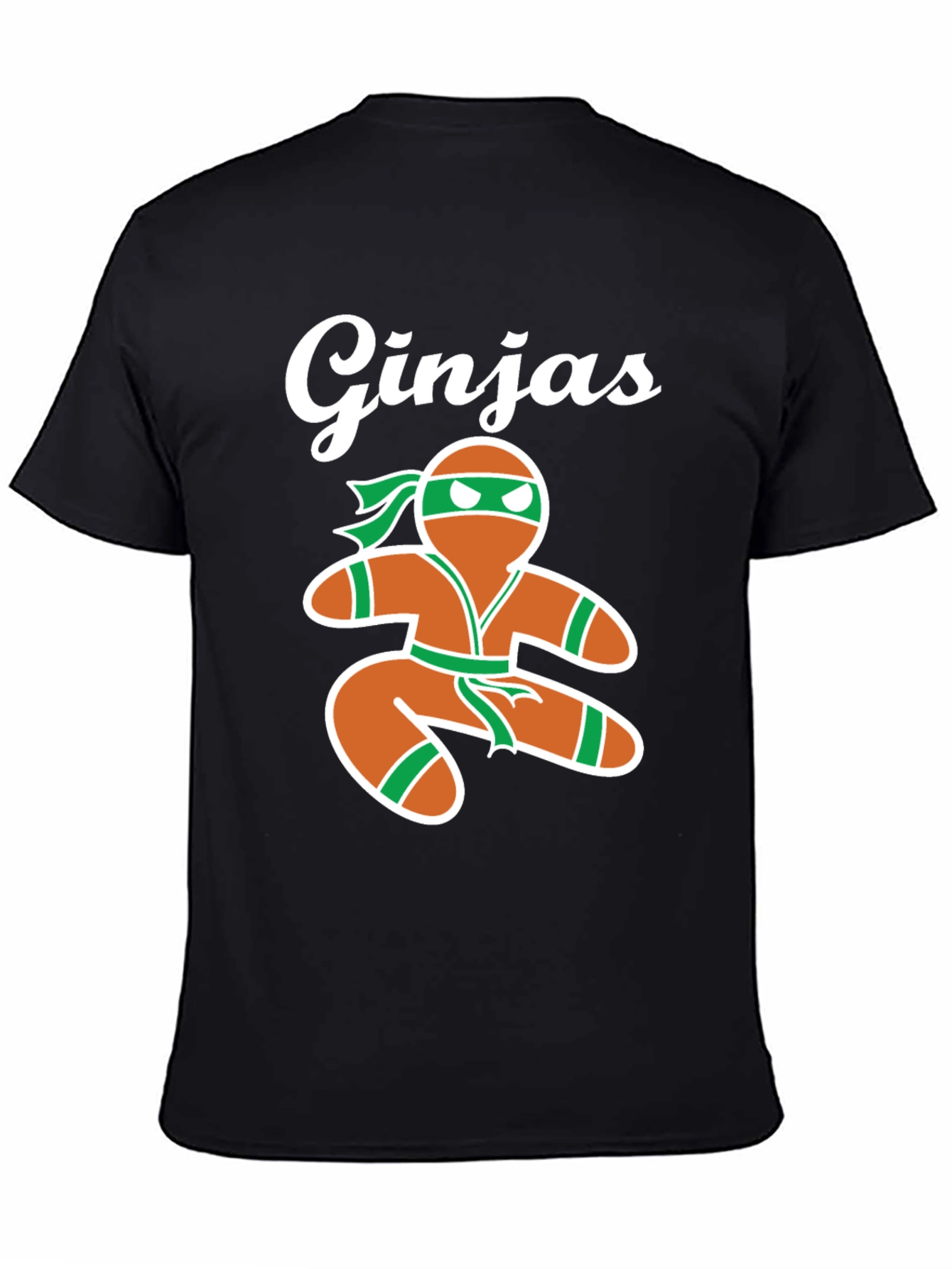Gingerbread Ninja Mens Black T-Shirt