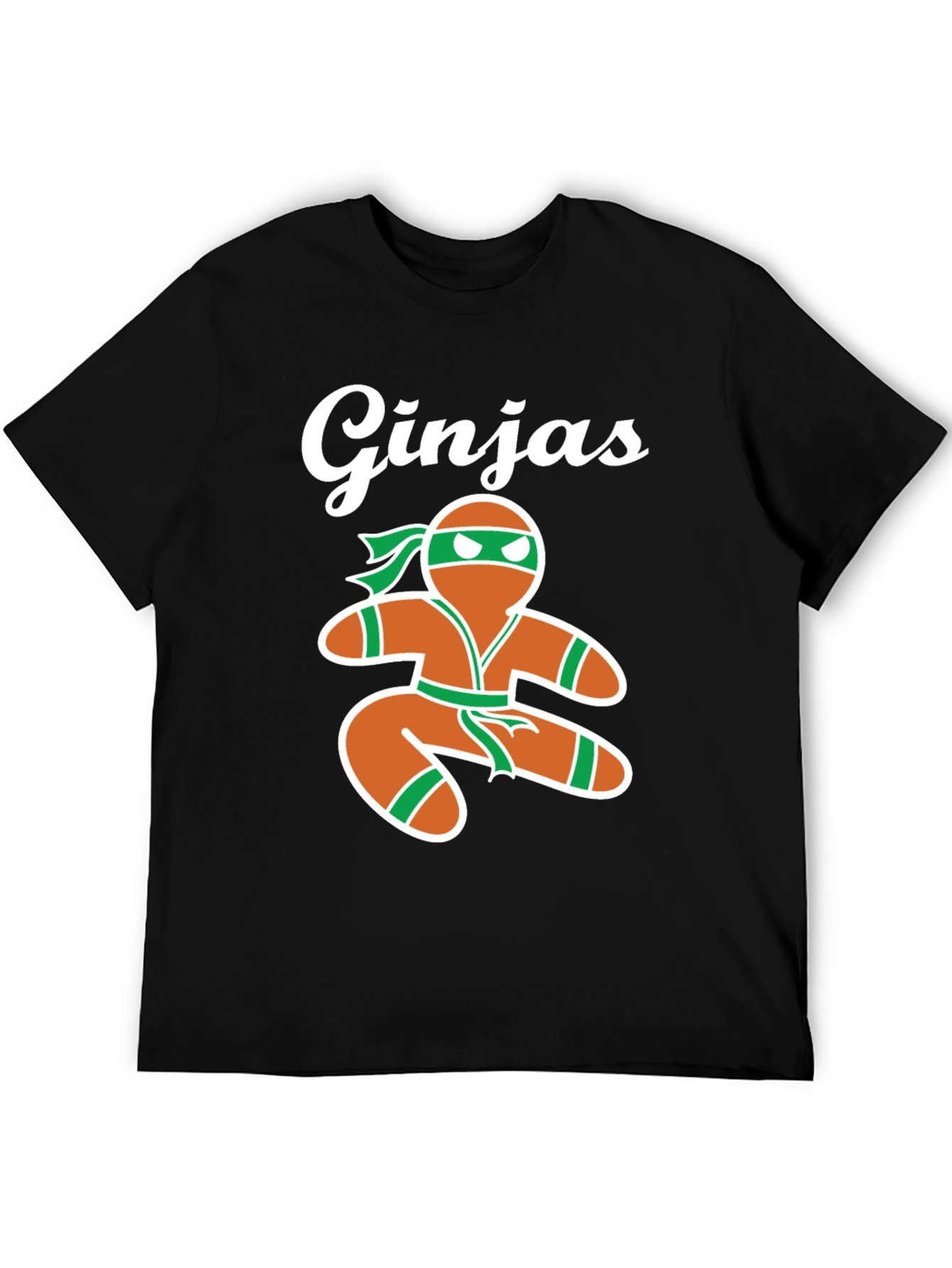 Gingerbread Ninja Mens Black T-Shirt