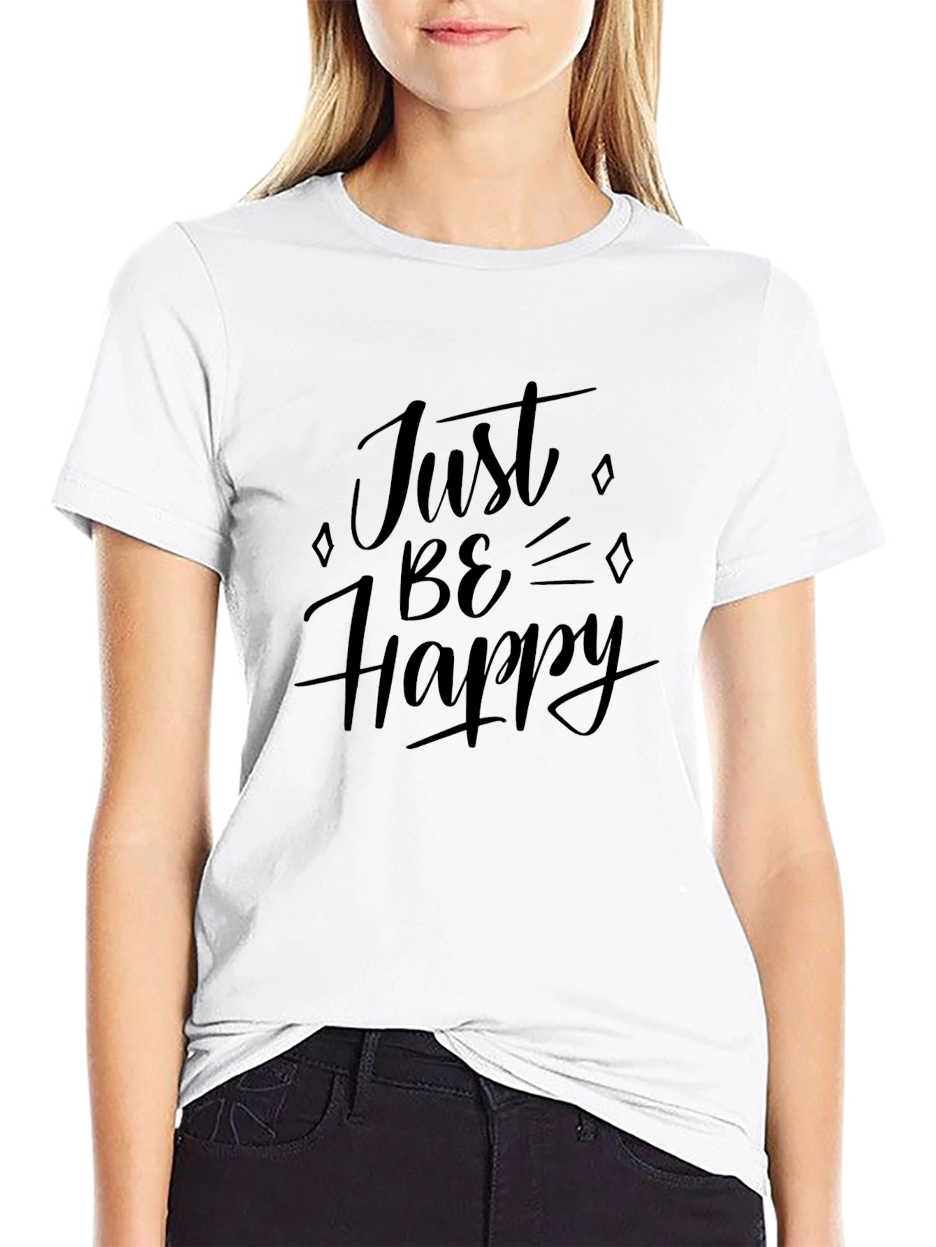 Just Be Happy Graphic T-Shirt - Black