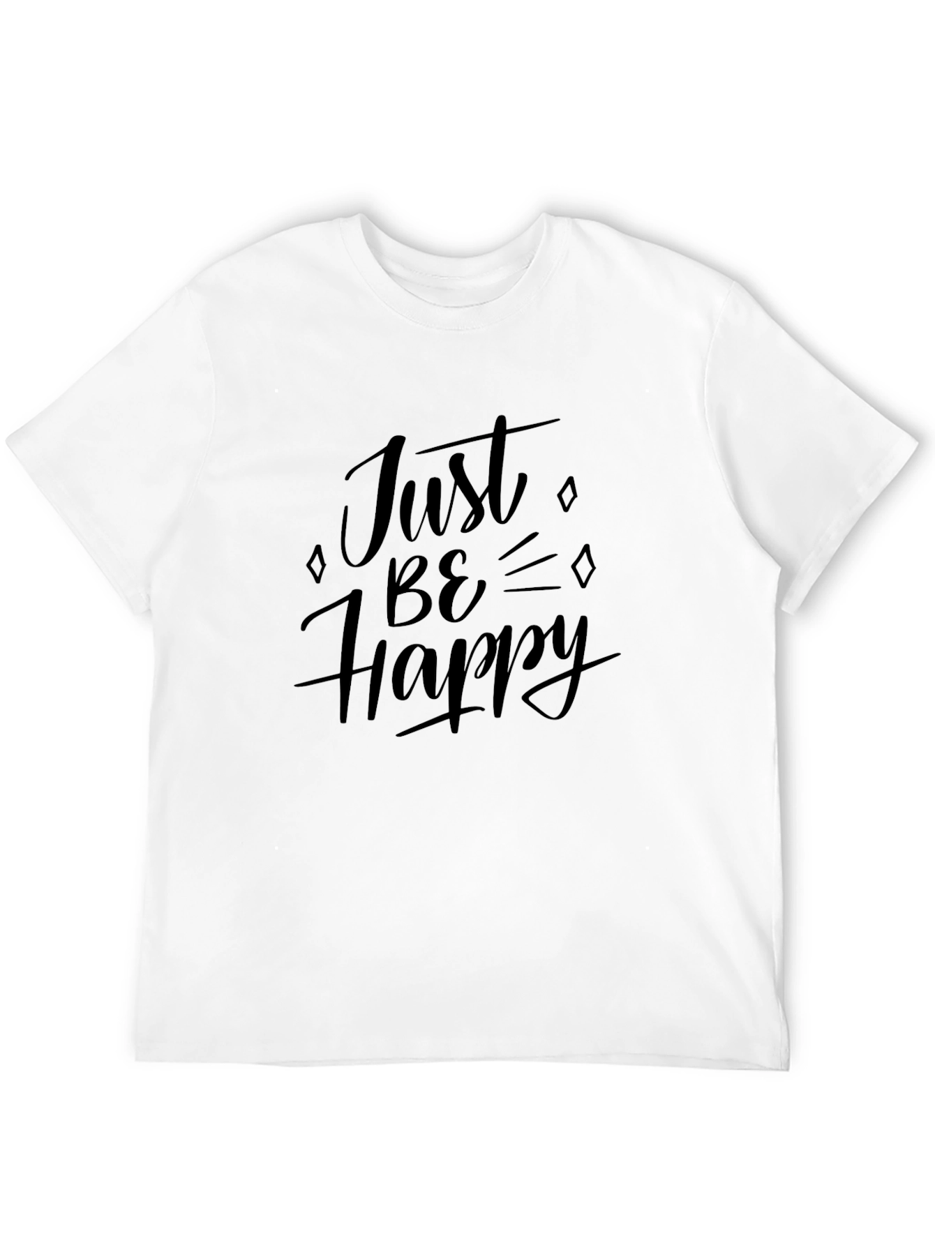 Just Be Happy Graphic T-Shirt - Black