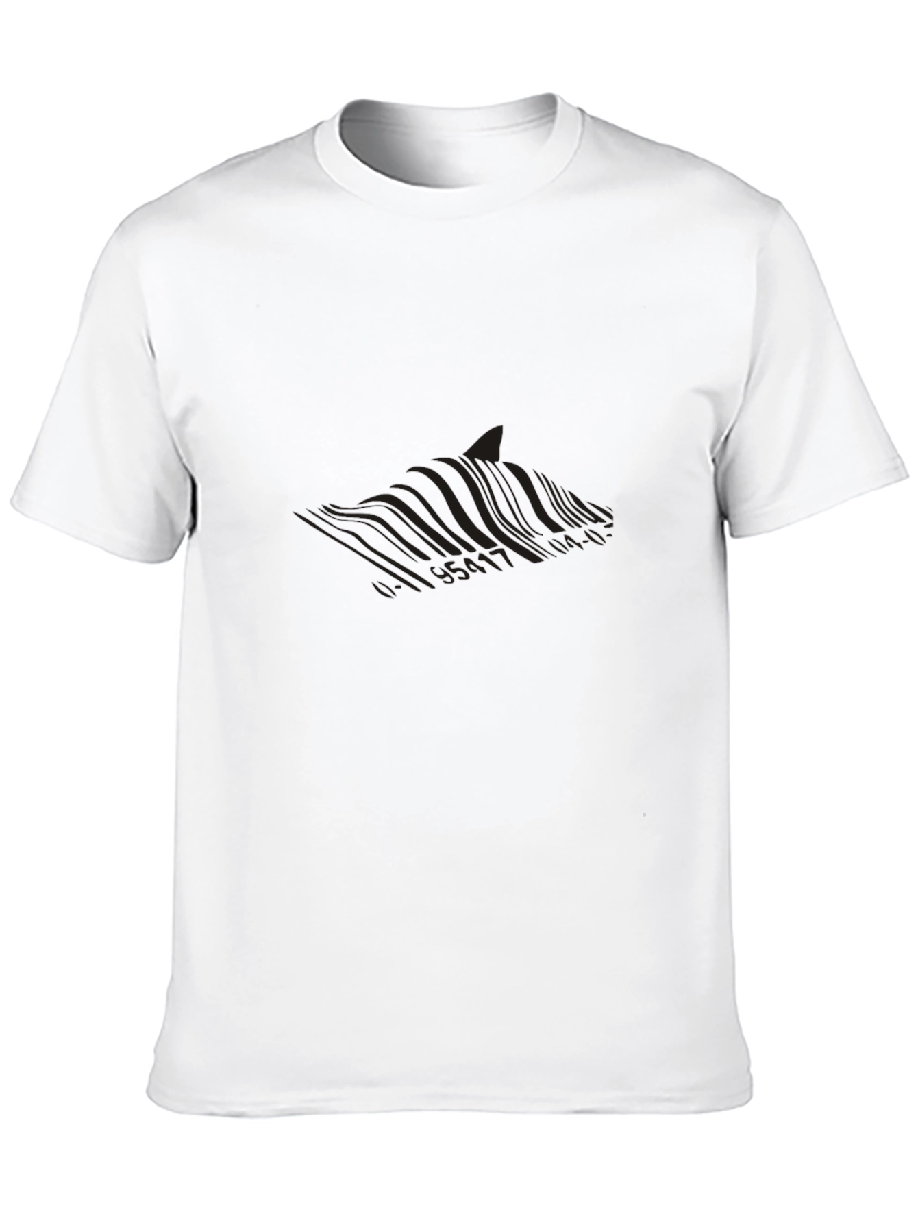 Mens Black Graphic Tee - Subtle Wave Design