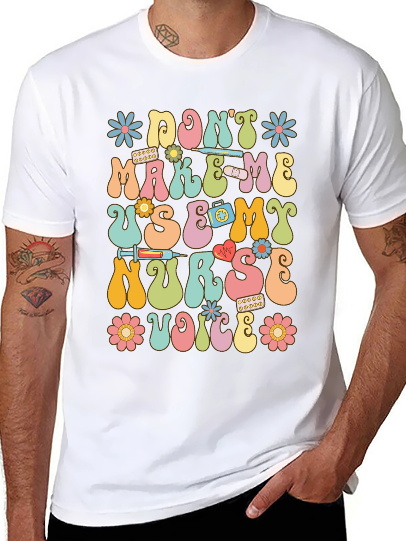 Dont Make Me Use My Nurse Voice Graphic T-Shirt