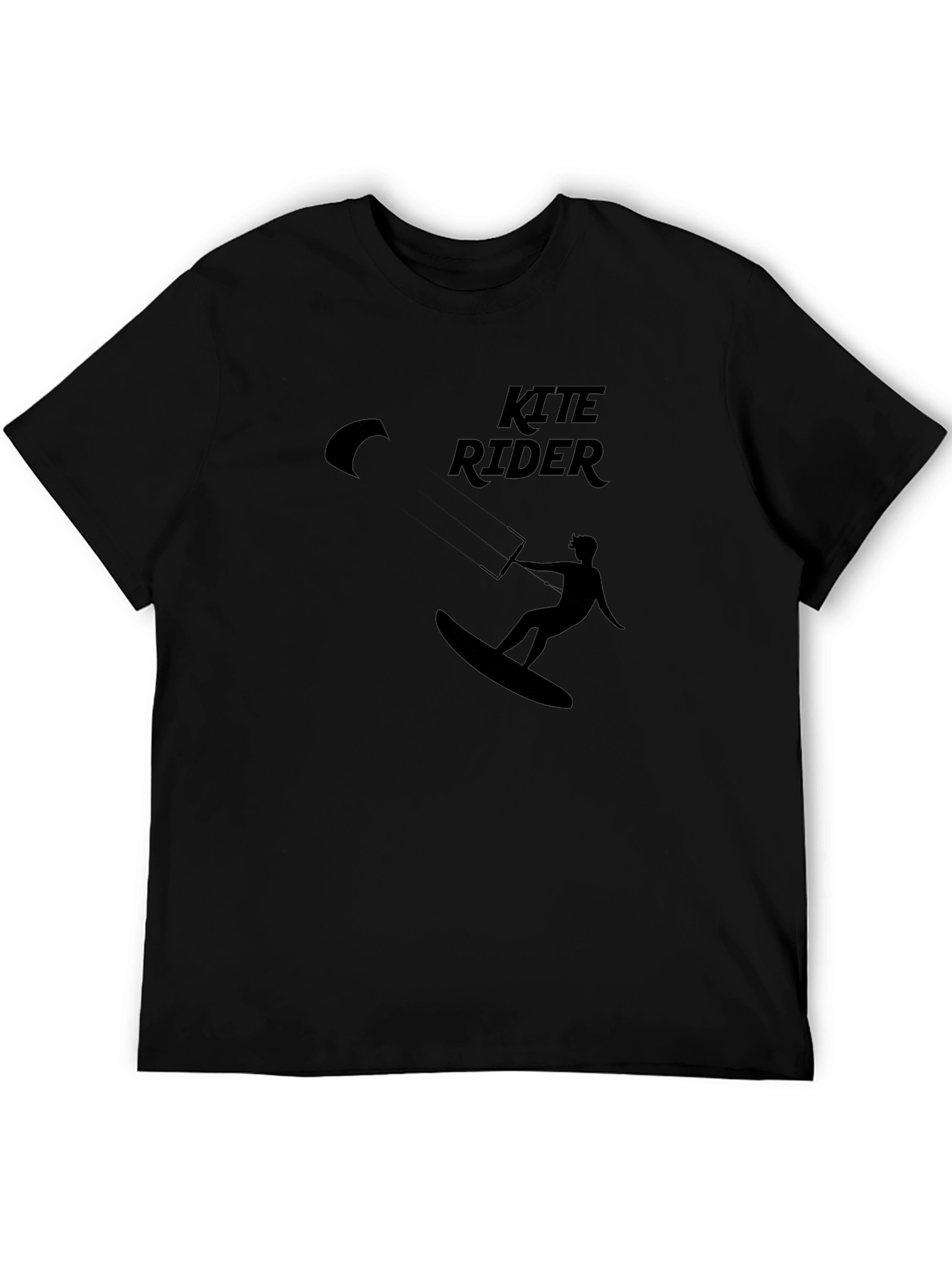 Kite Rider Black Graphic Tee - Surfing & Kitesurfing