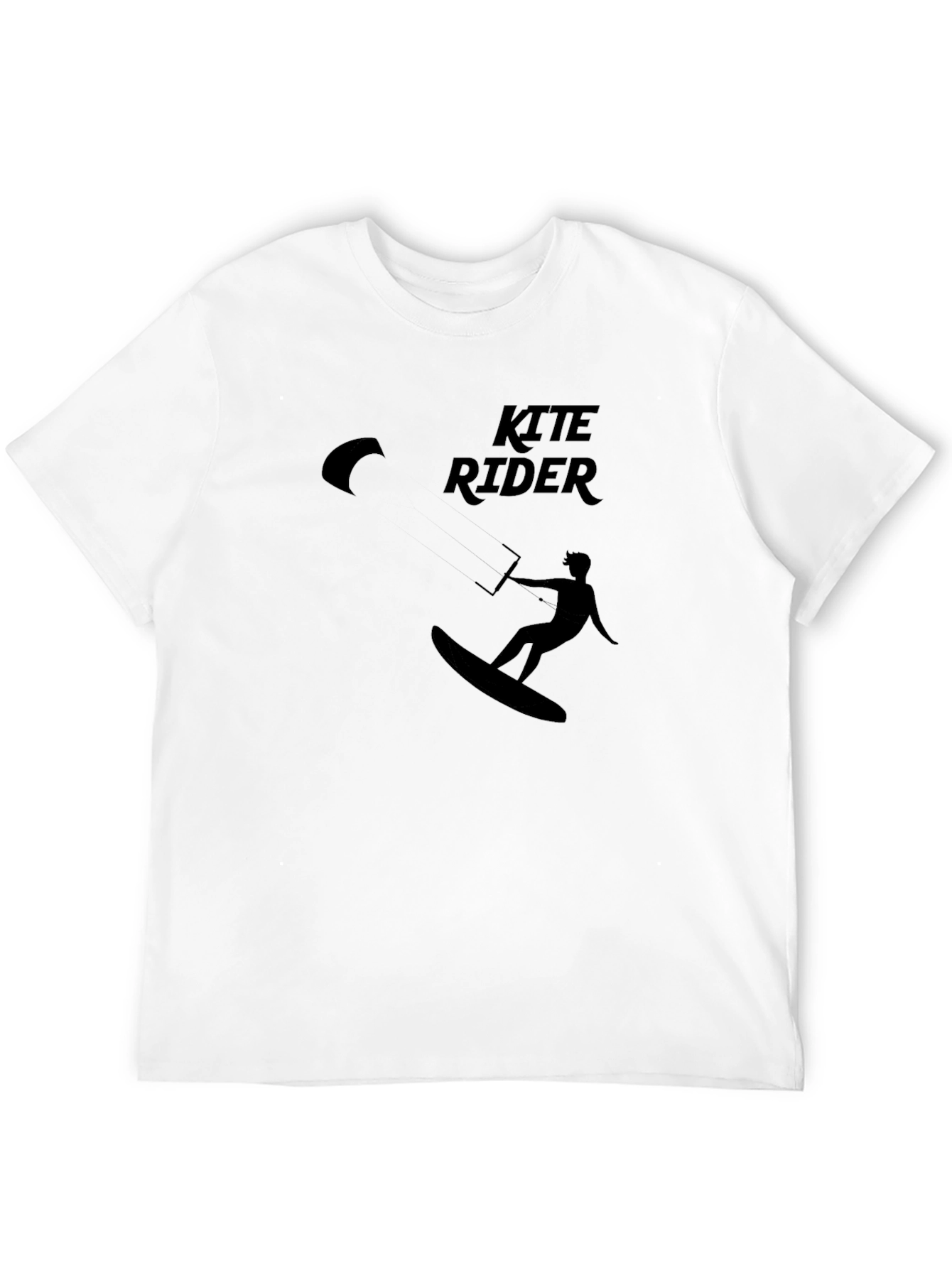 Kite Rider Black Graphic Tee - Surfing & Kitesurfing