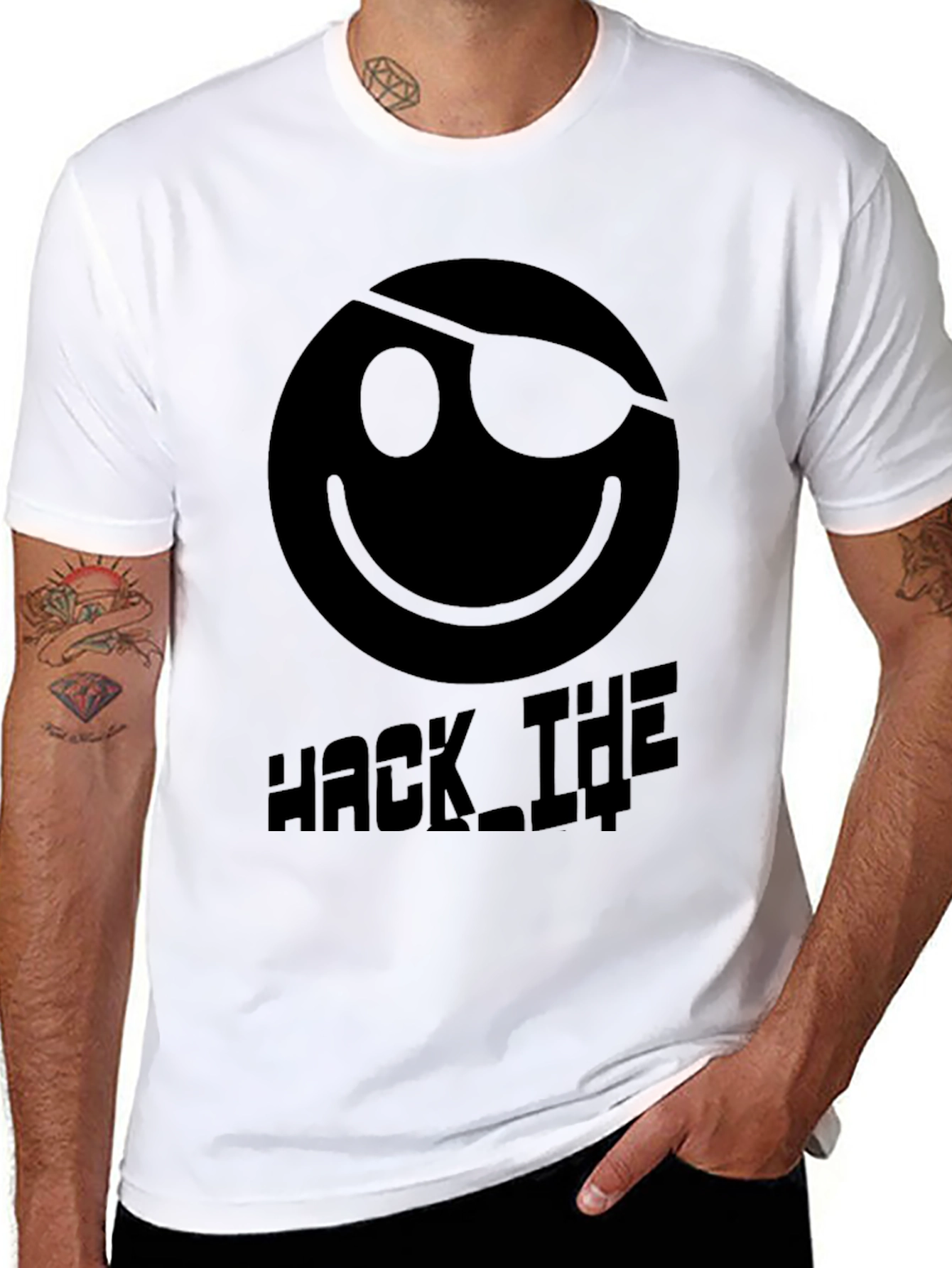 Hack The World T-Shirt: Pirate Emoji