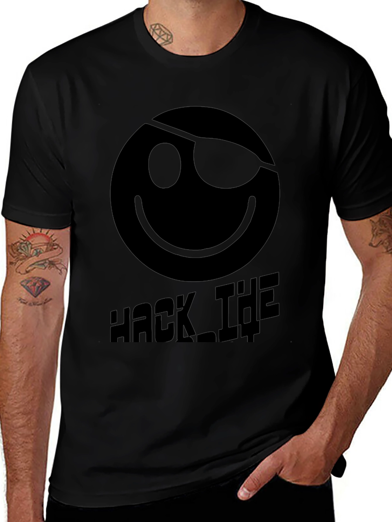 Hack The World T-Shirt: Pirate Emoji