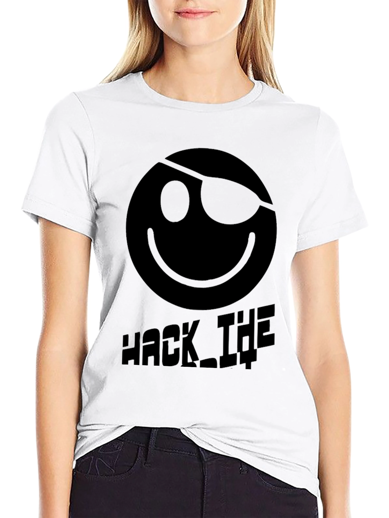 Hack The World T-Shirt: Pirate Emoji