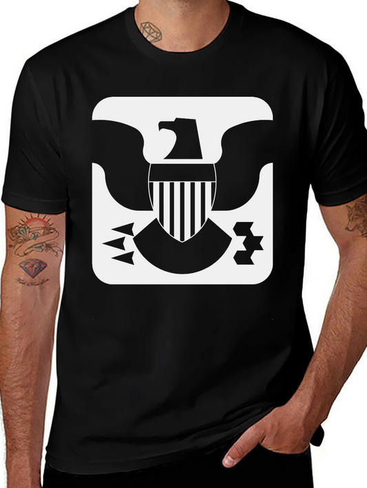Eagle Emblem Graphic Tee - Black Casual Shirt