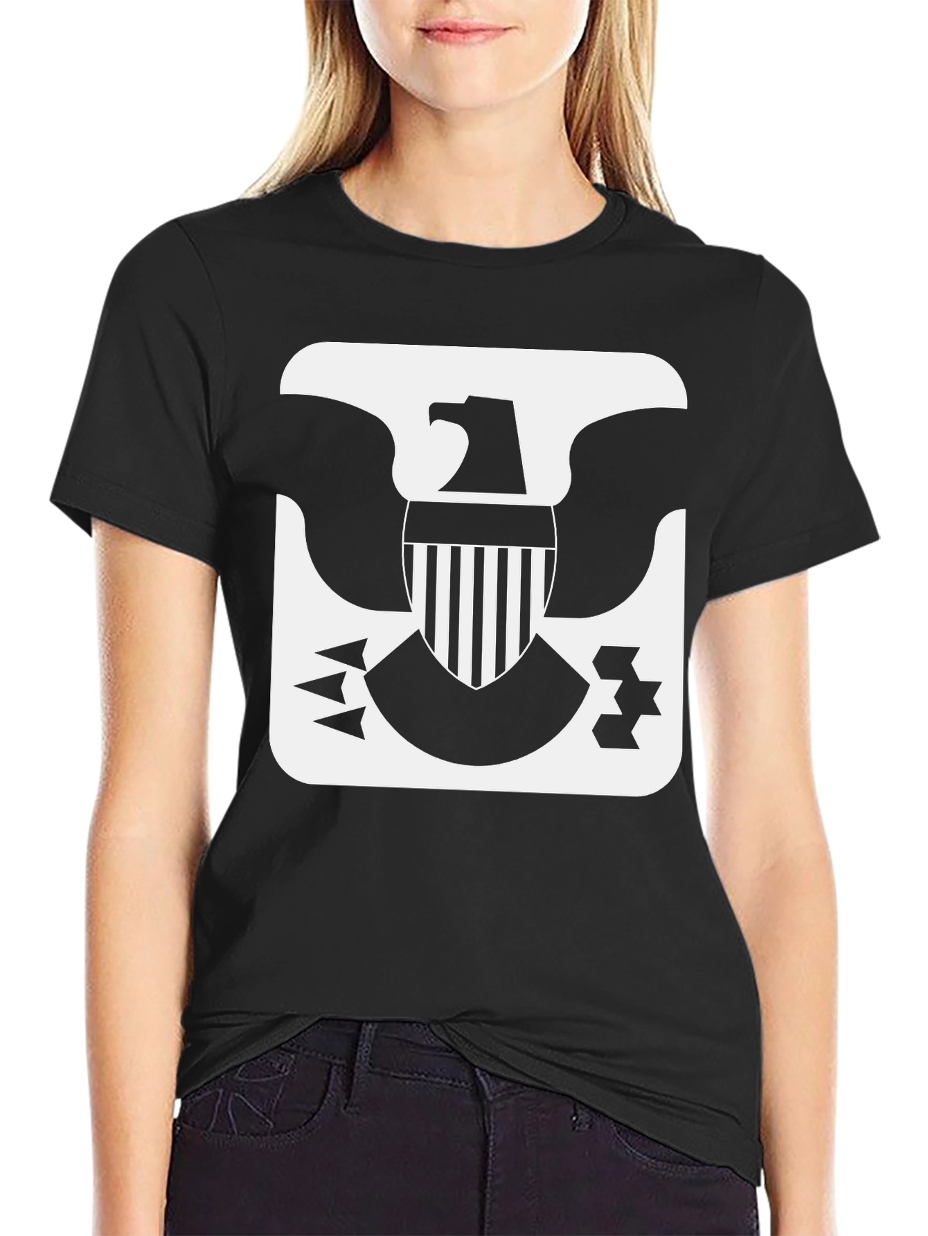 Eagle Emblem Graphic Tee - Black Casual Shirt