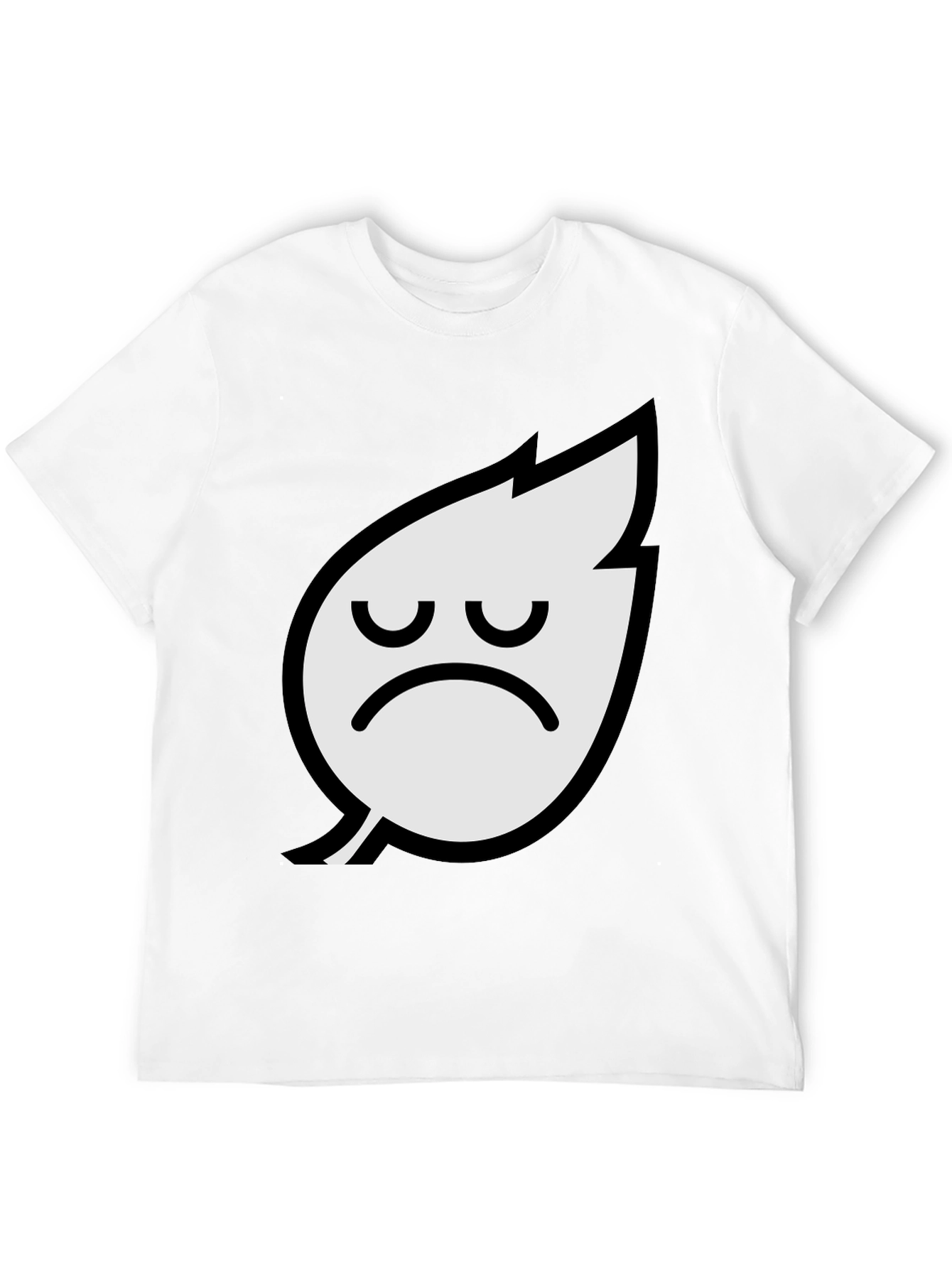 Sad Leaf Graphic Tee - Black Cotton T-Shirt