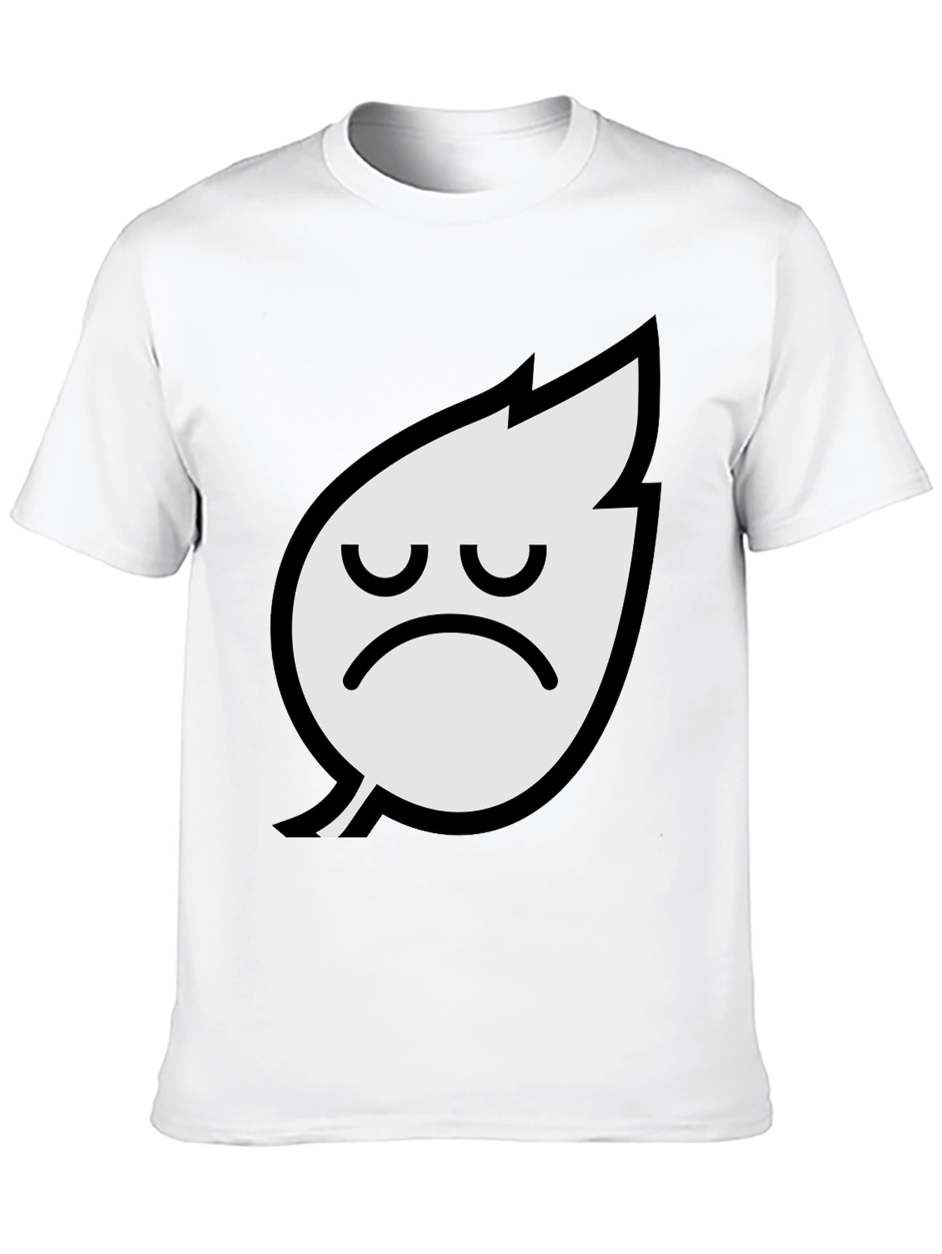 Sad Leaf Graphic Tee - Black Cotton T-Shirt