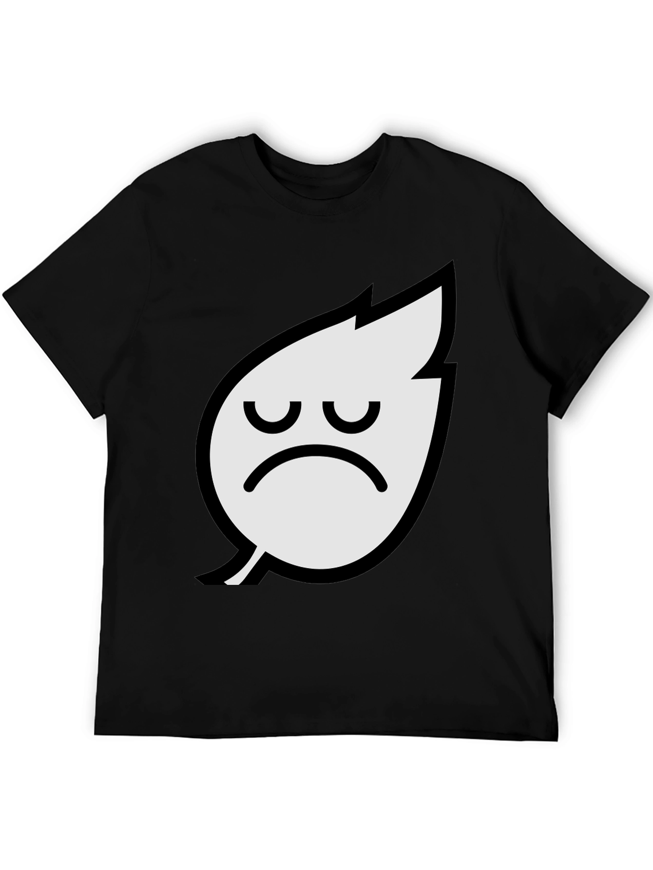 Sad Leaf Graphic Tee - Black Cotton T-Shirt