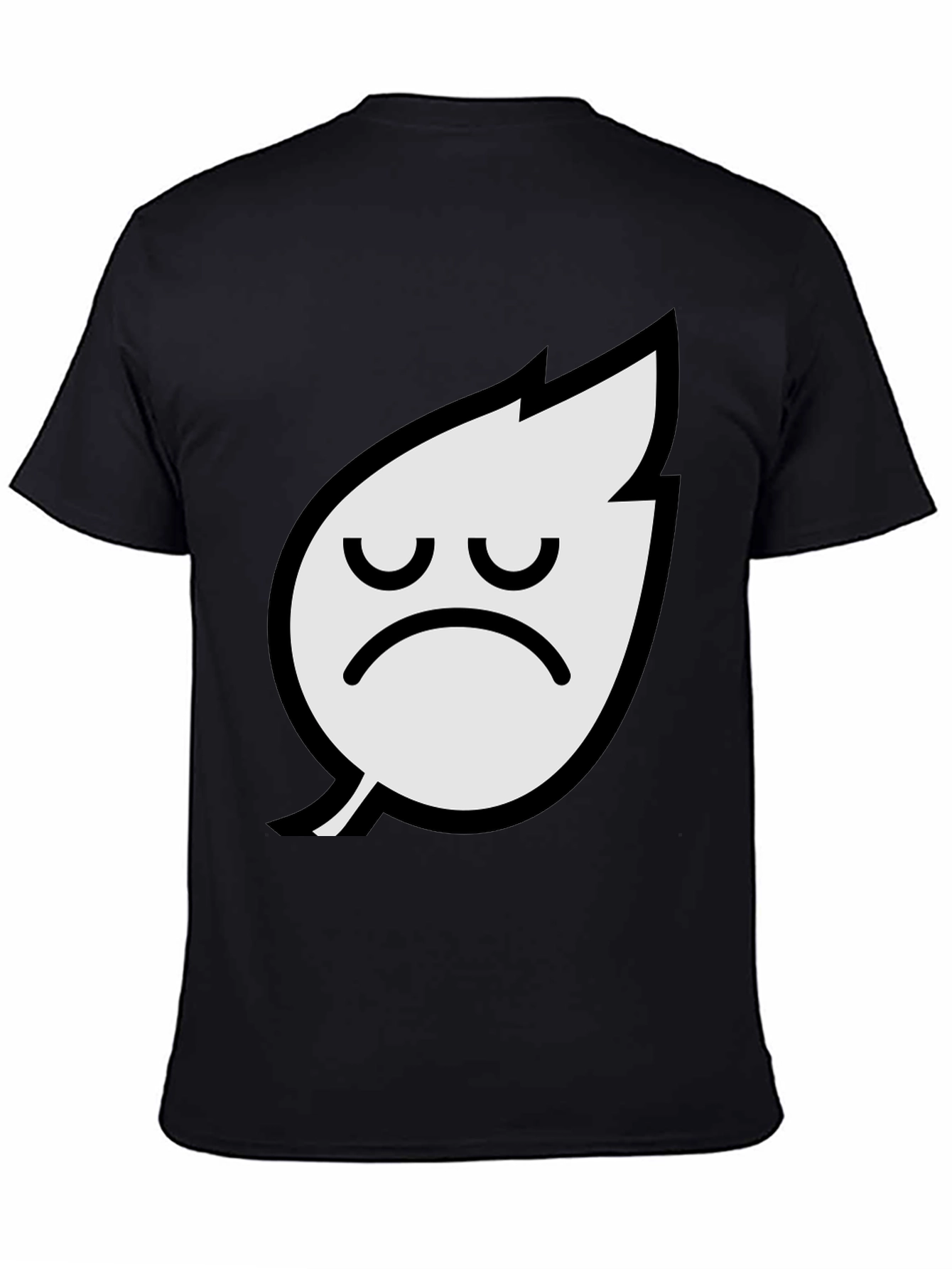 Sad Leaf Graphic Tee - Black Cotton T-Shirt
